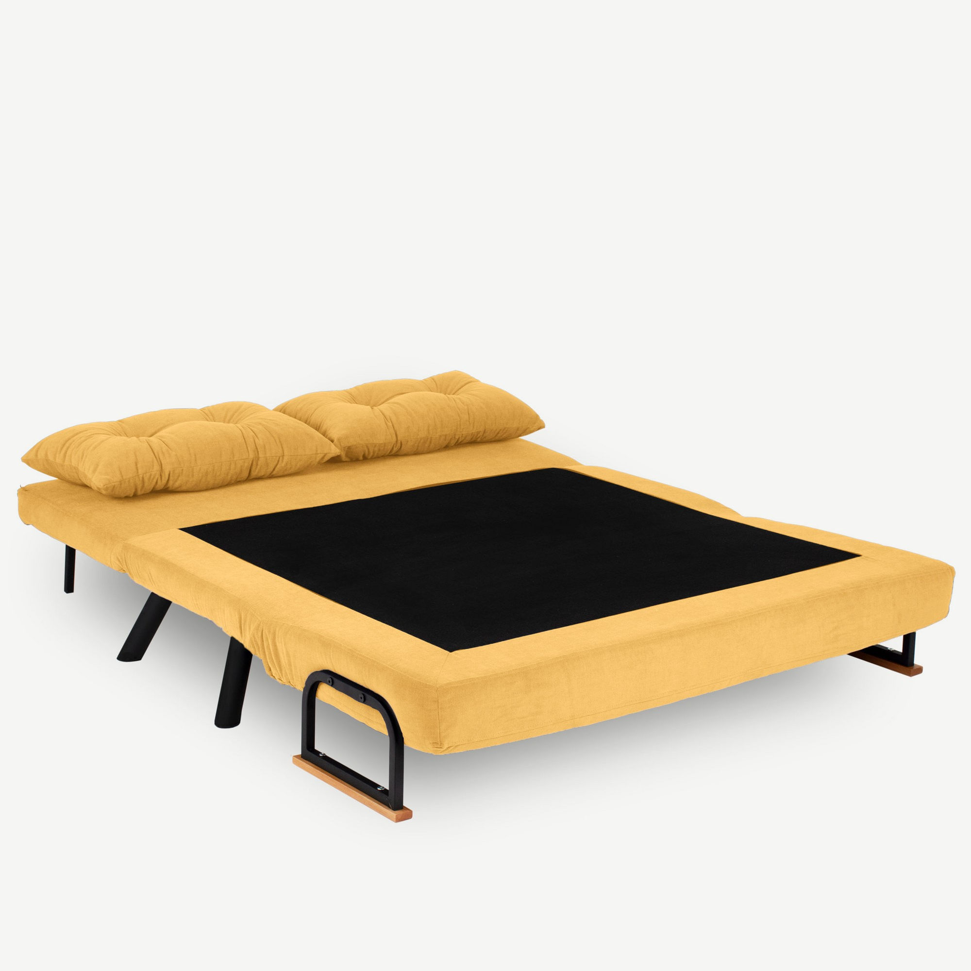 Canapea extensibila 2 locuri, Atelier Del Sofa, metal, poliester, mustar, 175x133 cm - 1 | YEO