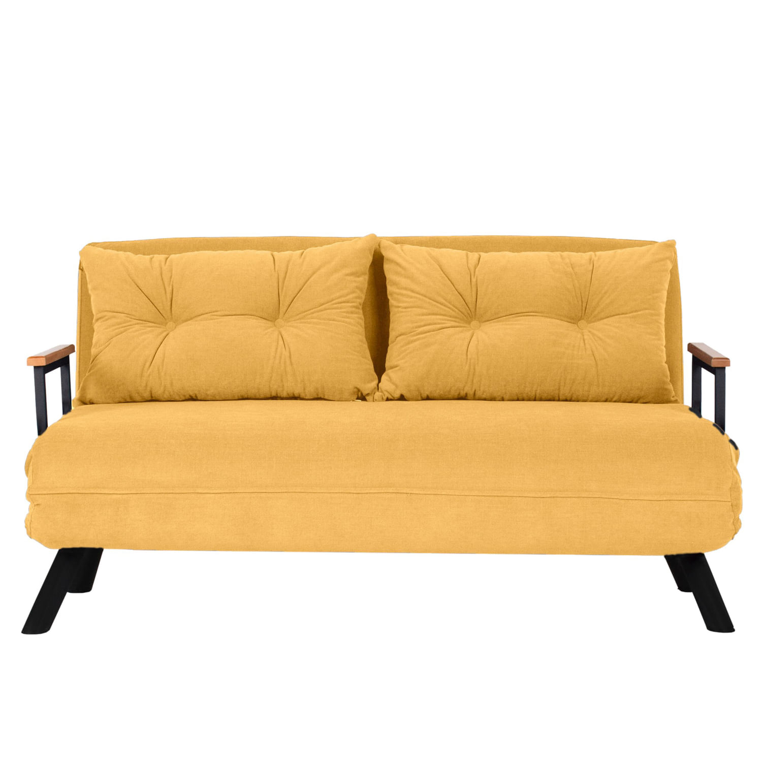 Canapea extensibila 2 locuri, Atelier Del Sofa, metal, poliester, mustar, 175x133 cm - 3 | YEO