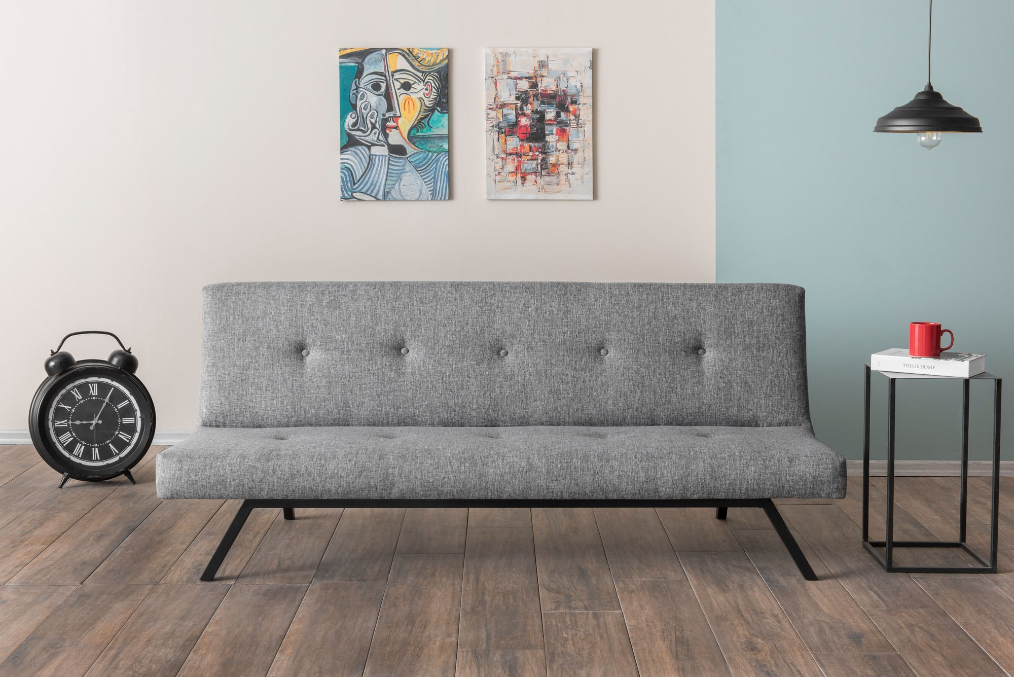 Canapea extensibila 3 locuri, Atelier Del Sofa, metal, gri deschis, 180x102 cm — imaginea 7