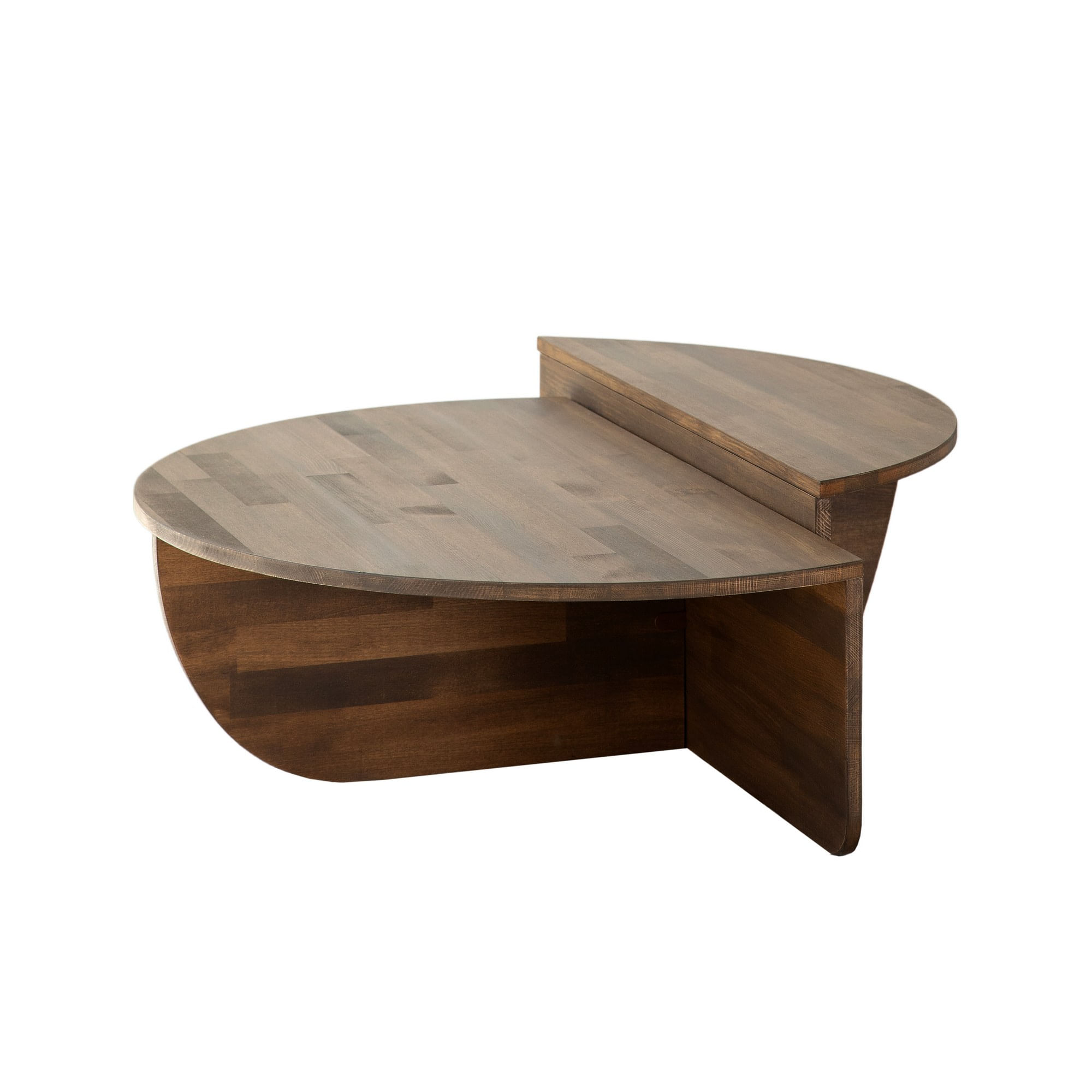 Set masute de cafea, Hanah Home, lemn masiv de pin, nuc, 90x60x30 cm, 85x35x30 cm — imaginea 2