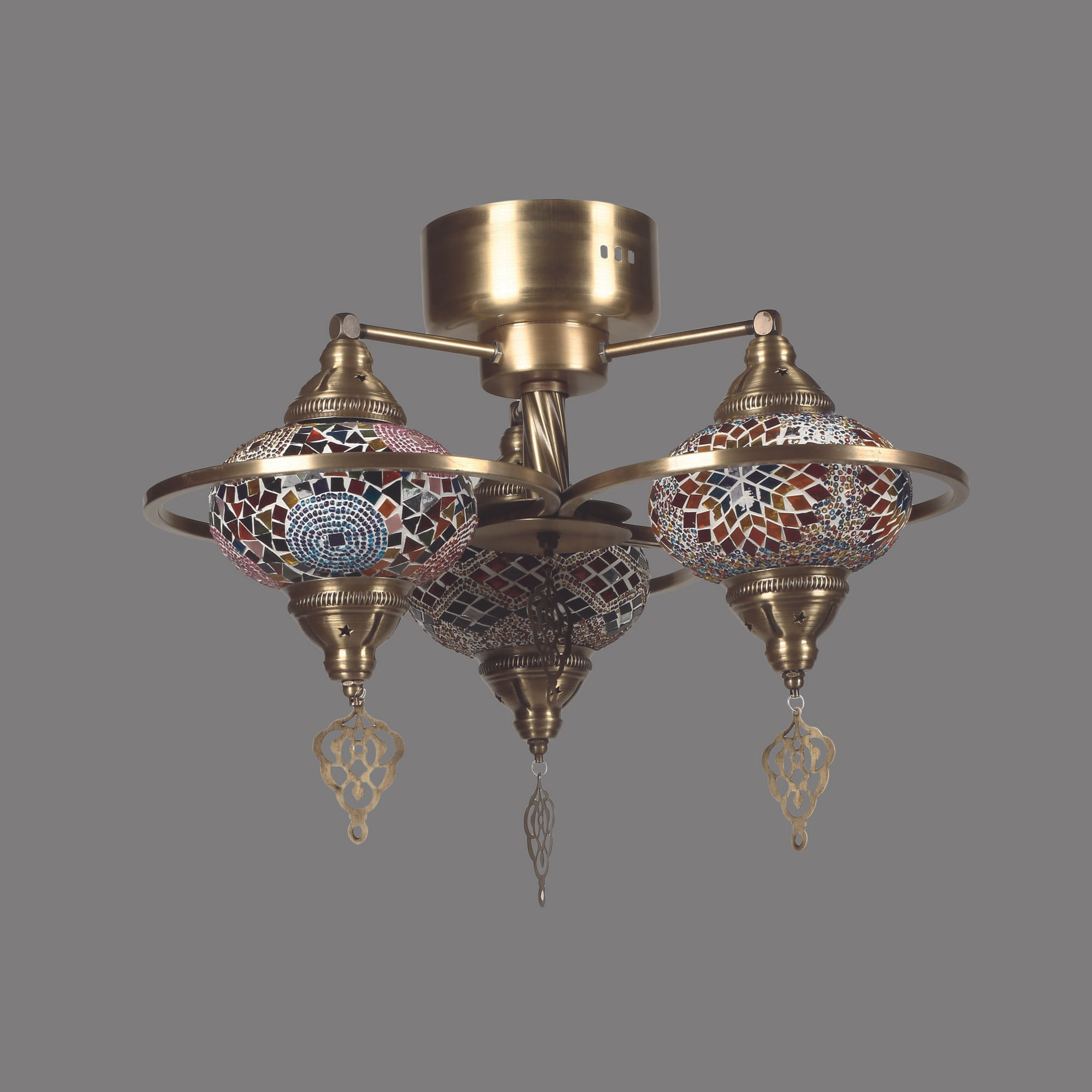 Candelabru, Opviq, metal, sticla, multicolor, 44x25/50 cm, 846STL1737