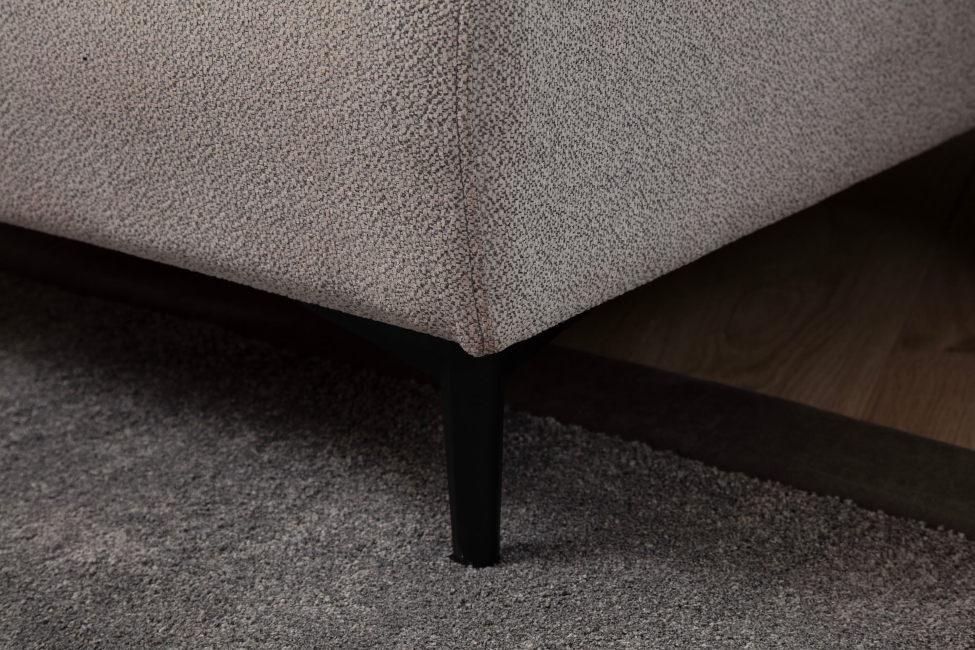 Canapea extensibila 3 locuri, Hanah Home, lemn fag, gri, 215x85x85 cm — imaginea 2
