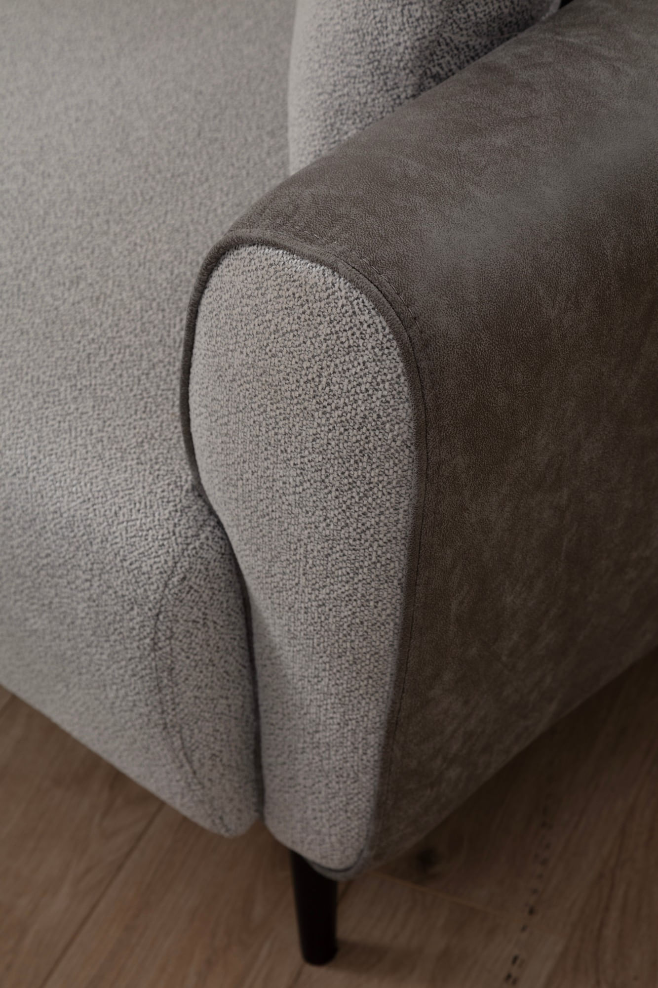 Canapea extensibila 3 locuri, Hanah Home, lemn fag, gri, 215x85x85 cm — imaginea 7