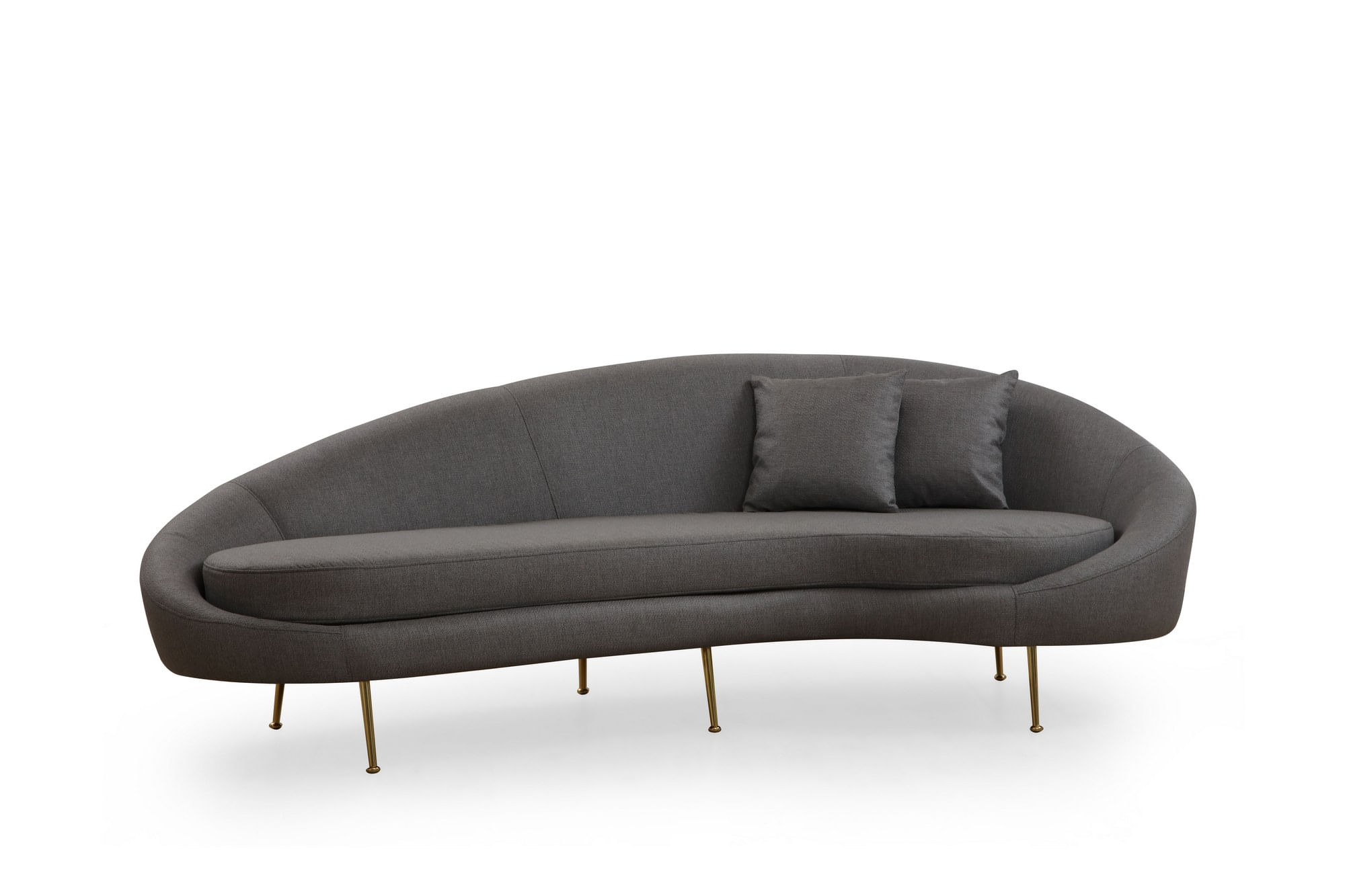 Canapea 3 locuri, Hanah Home, lemn fag si pal, gri inchis, 255x120x85 cm — imaginea 3