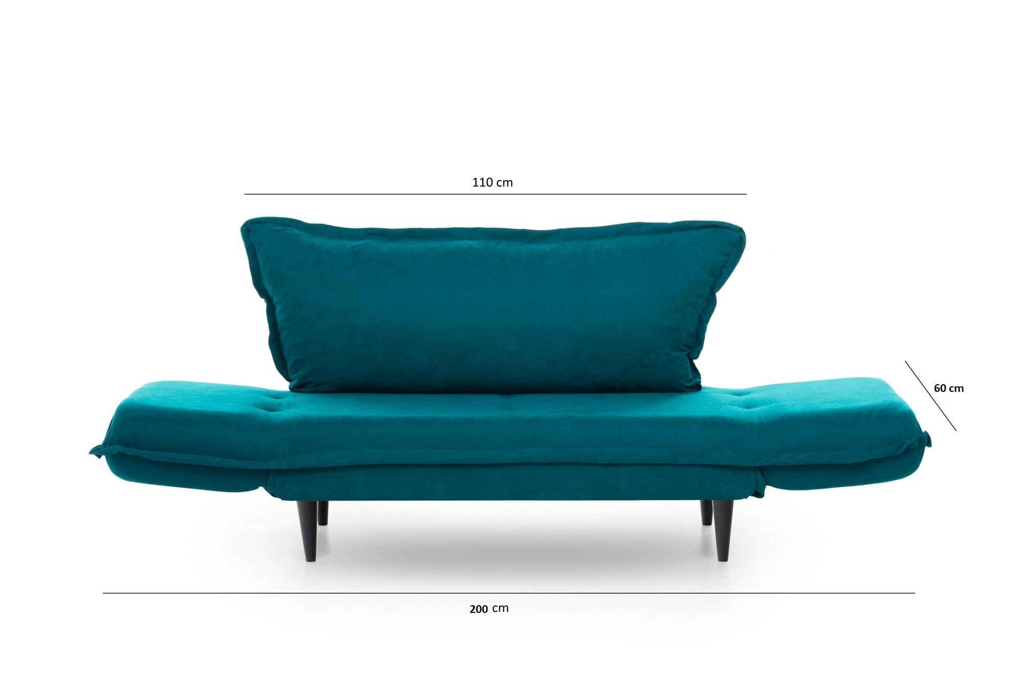 Canapea extensibila, Hanah Home, stofa, verde petrol, 150x85x60 cm — imaginea 12