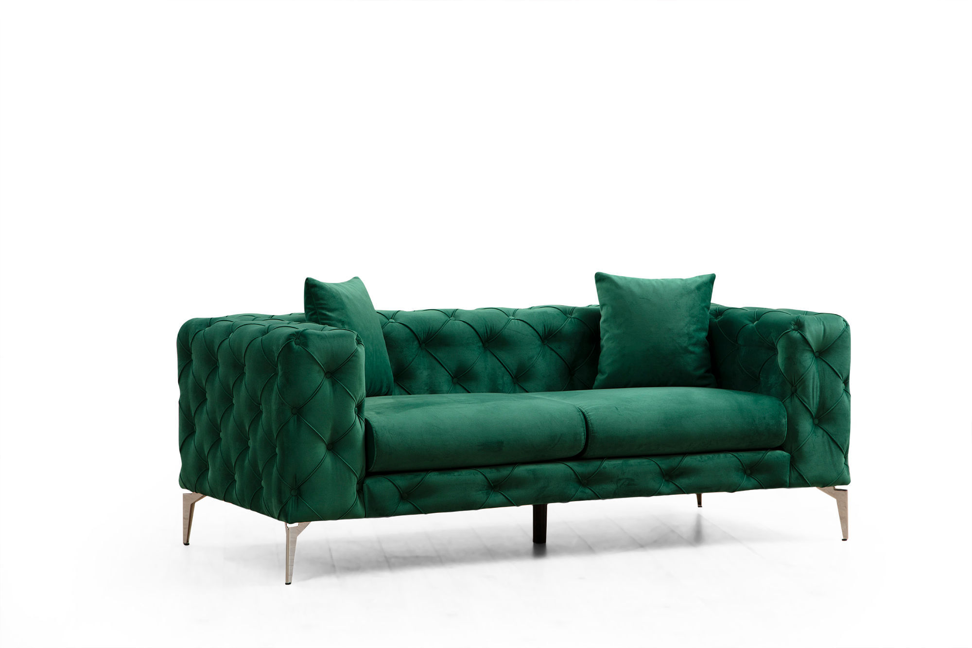 Canapea 2 locuri, Hanah Home, poliester, verde, 197x70x90 cm — imaginea 5