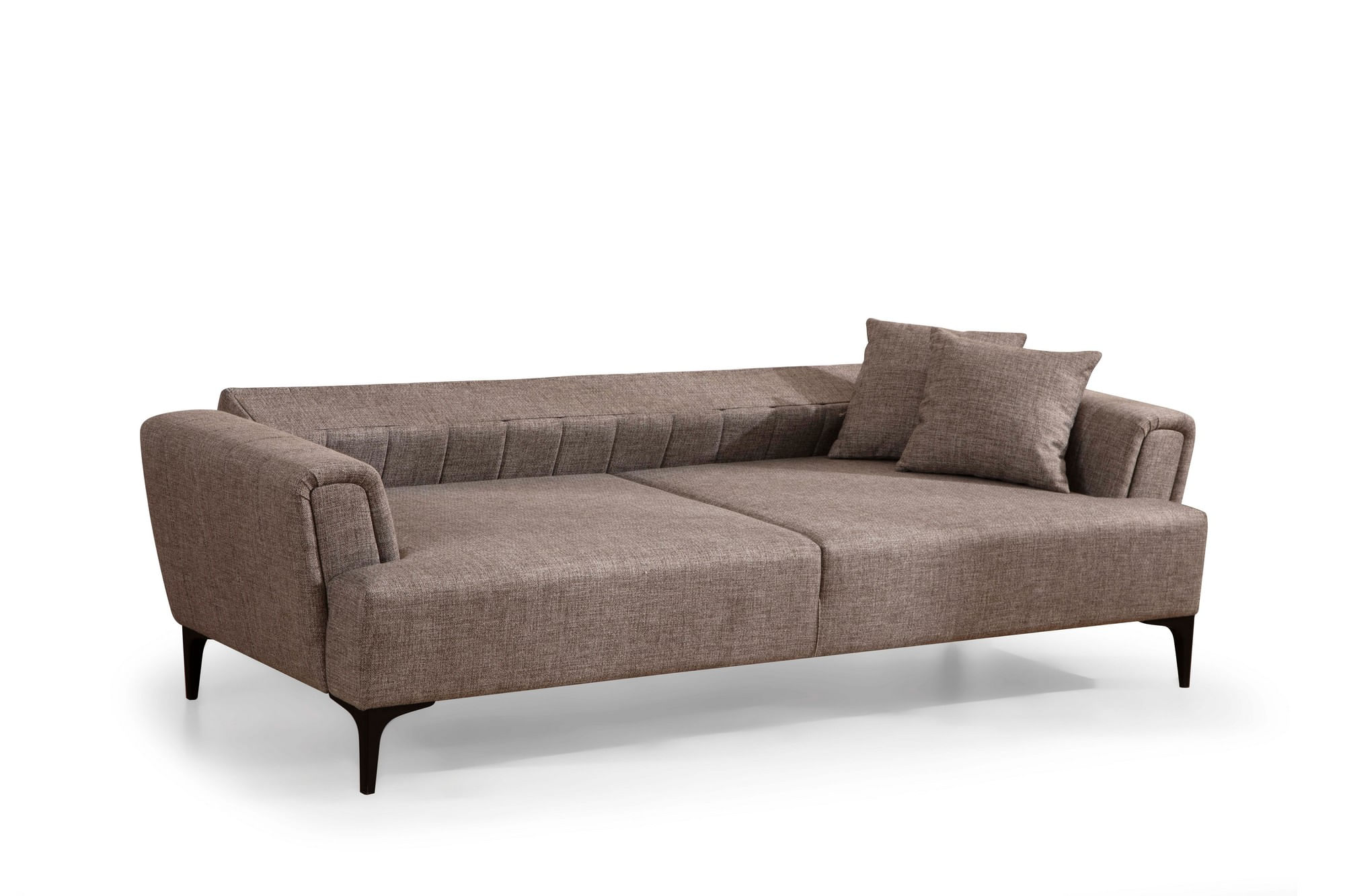 Canapea extensibila 3 locuri, Atelier Del Sofa, lemn fag si placi aglomerate, maro deschis, 230x95x77 cm