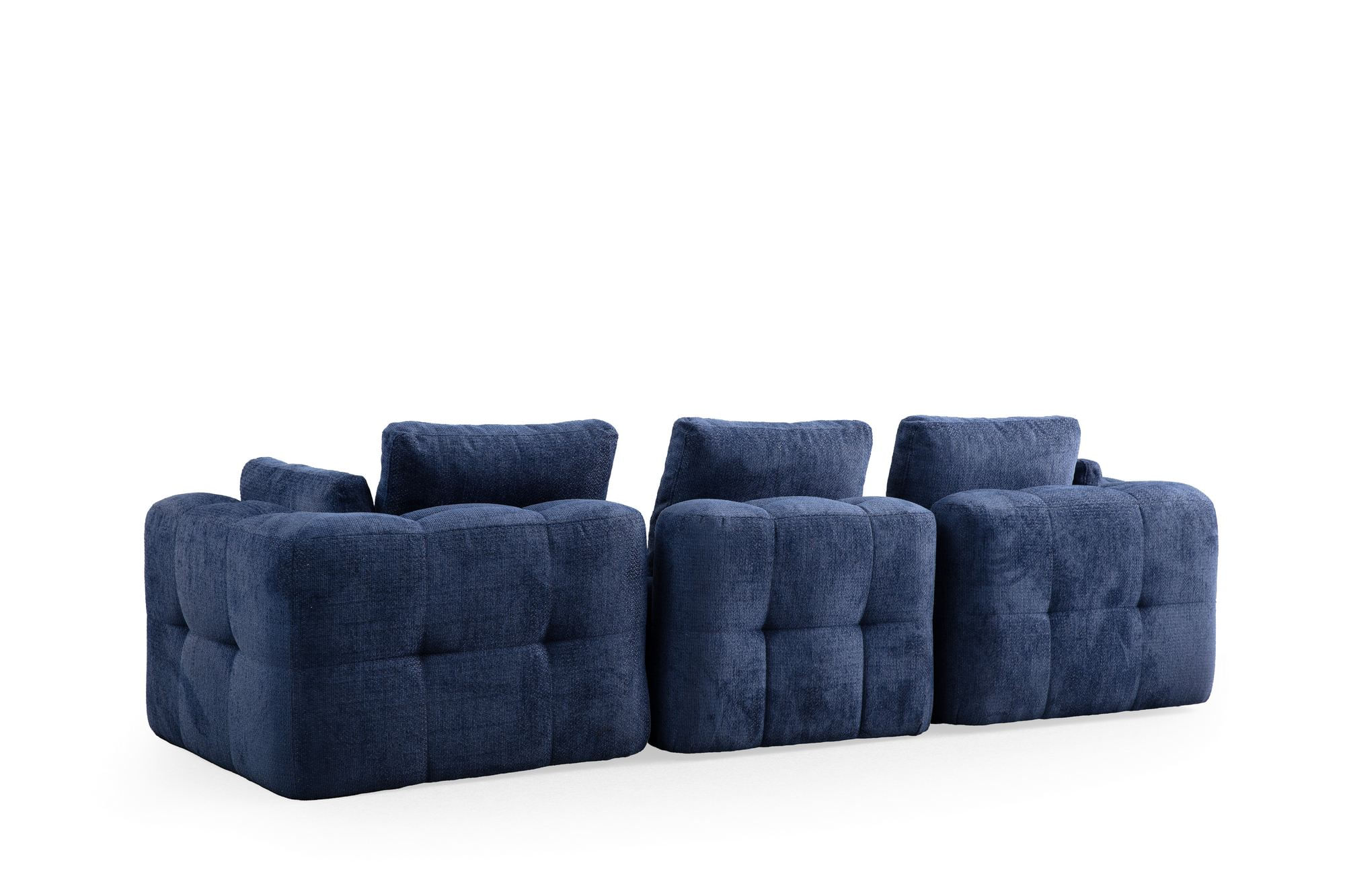 Canapea 3 locuri, Atelier Del Sofa, lemn fag si pal, albastru marin, 290x100x65 cm — imaginea 12