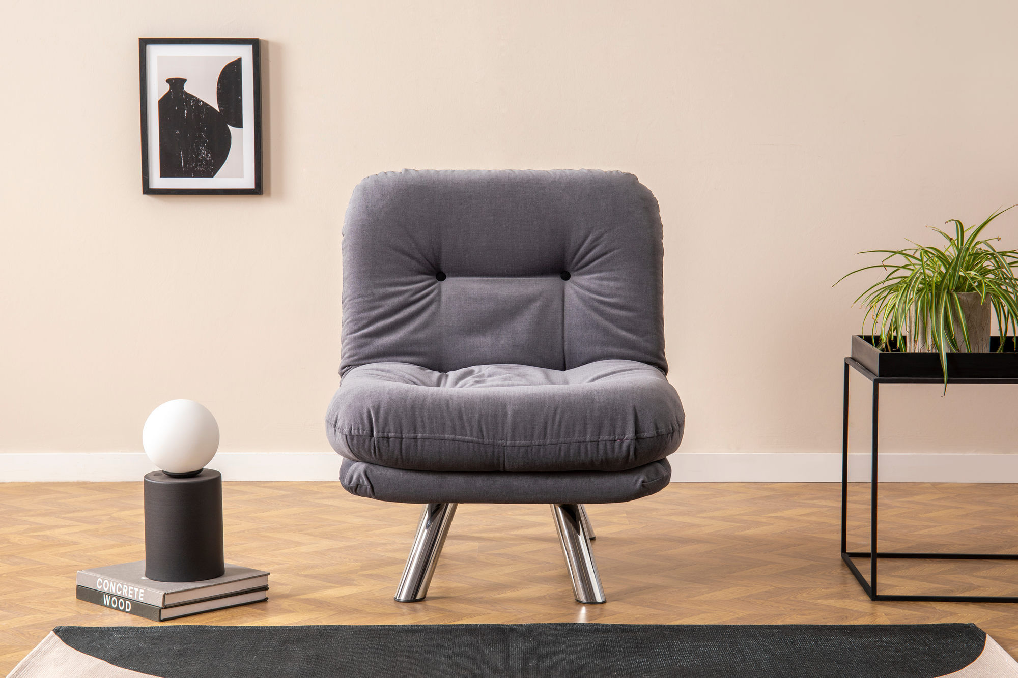 Canapea extensibila, Atelier Del Sofa, metal, gri, 110x70 cm — imaginea 3