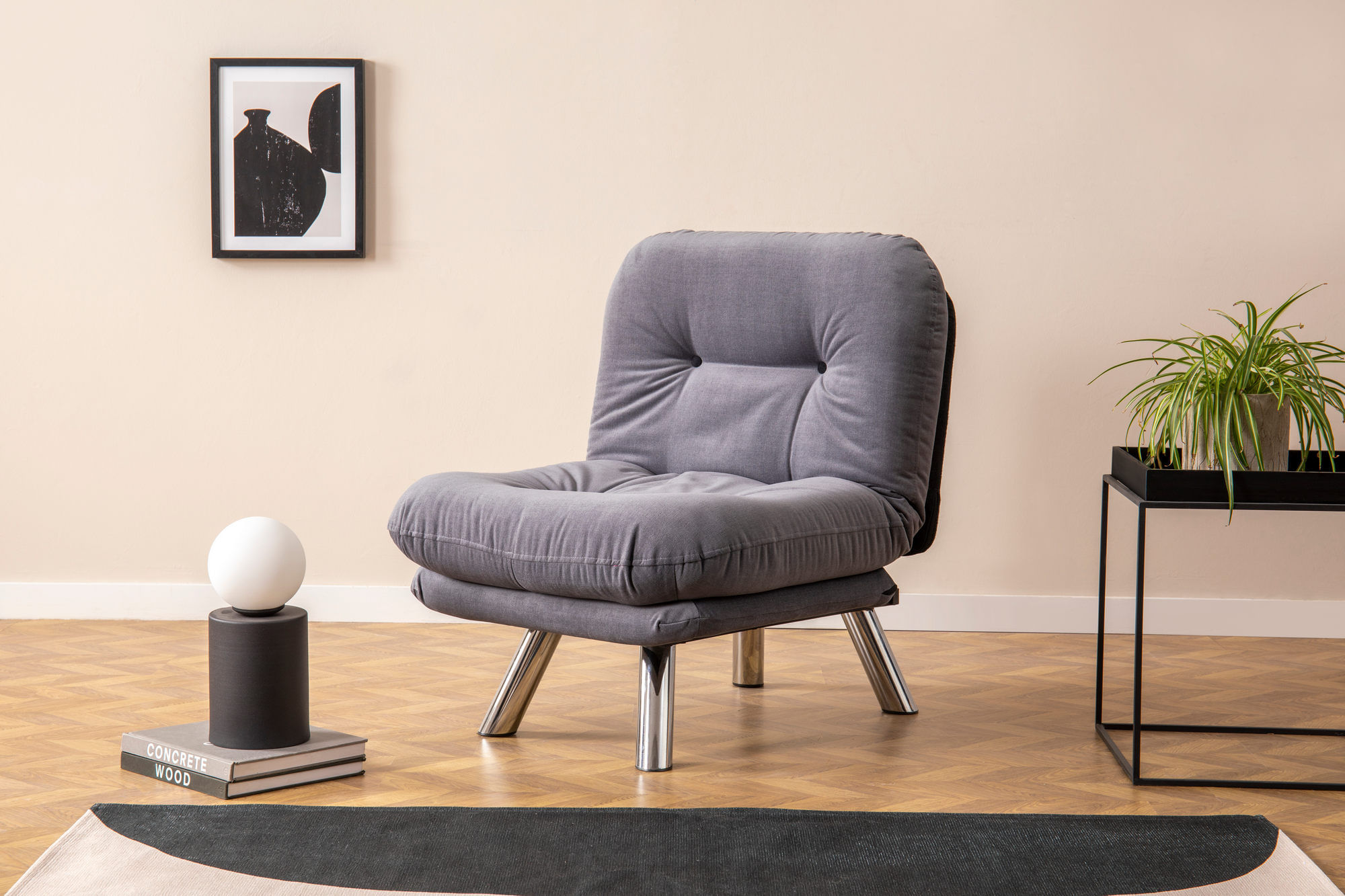 Canapea extensibila, Atelier Del Sofa, metal, gri, 110x70 cm — imaginea 5