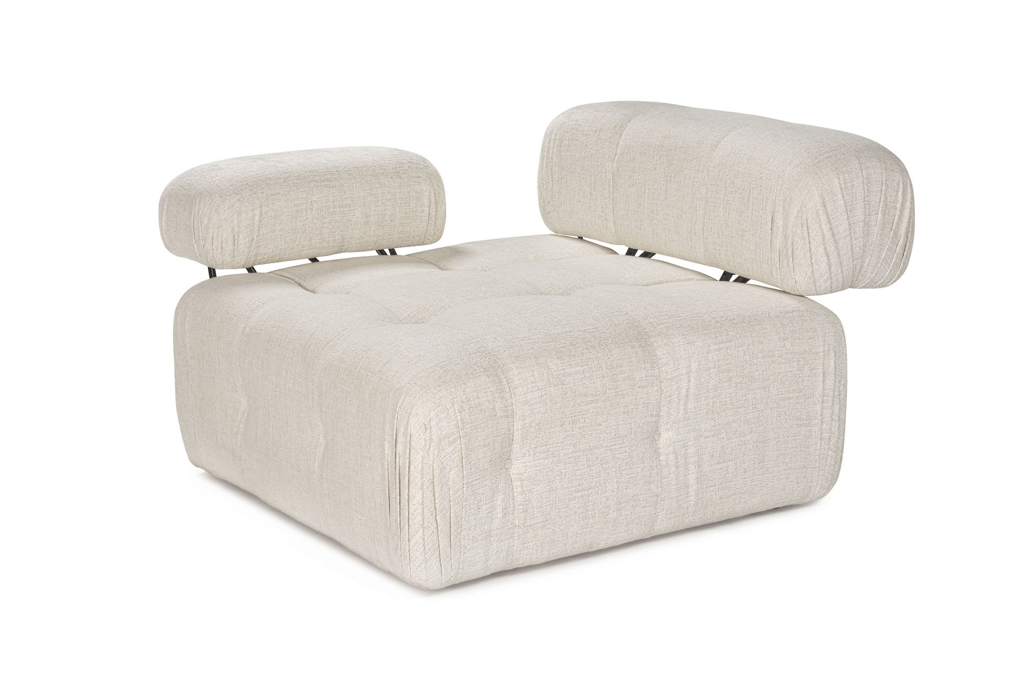Canapea 1 loc, Atelier Del Sofa, lemn fag, crem, 100x100x80 cm — imaginea 3