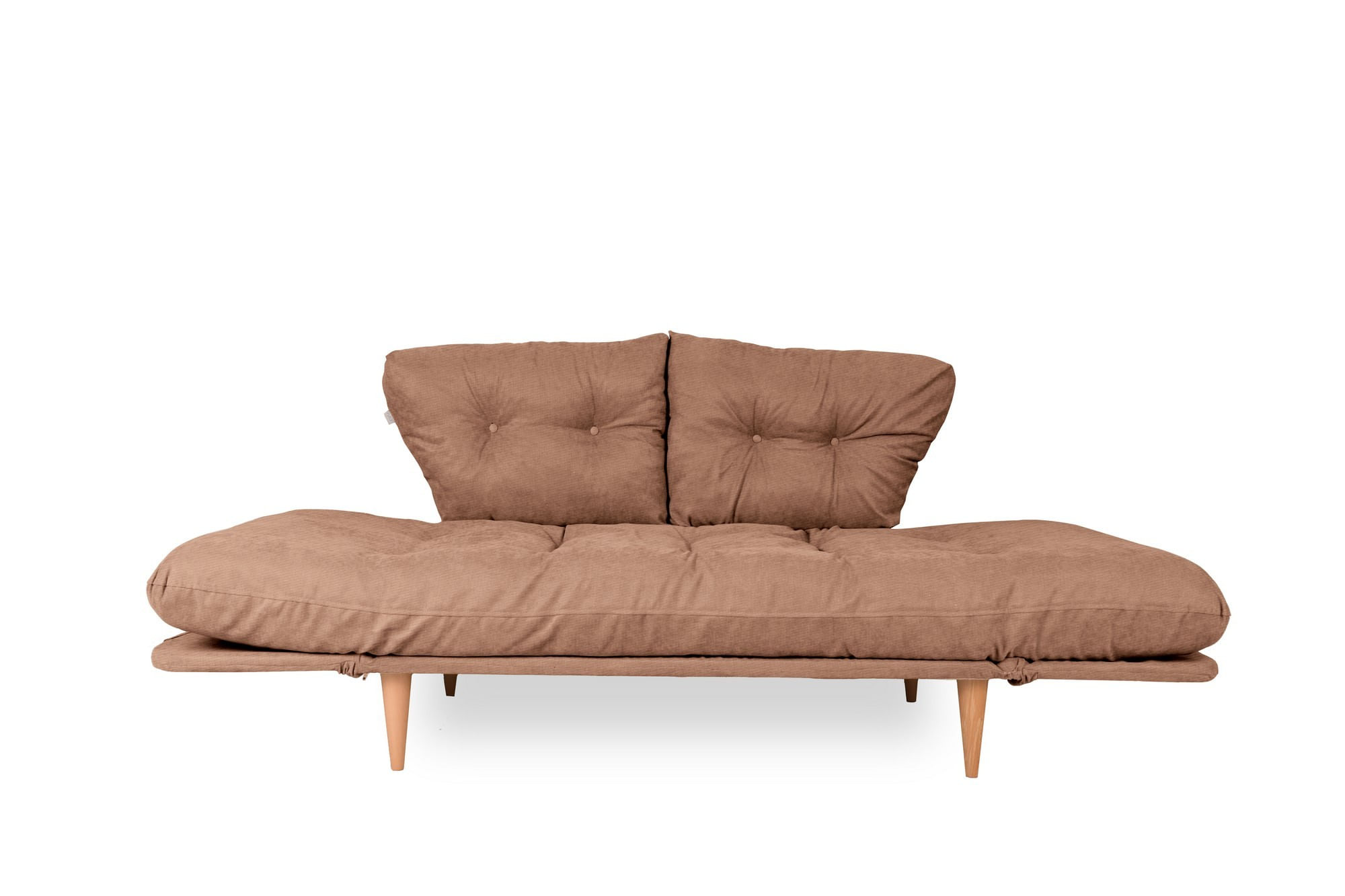 Canapea extensibila, Hanah Home, metal, stofa in, maro deschis, 200x70 cm — imaginea 3
