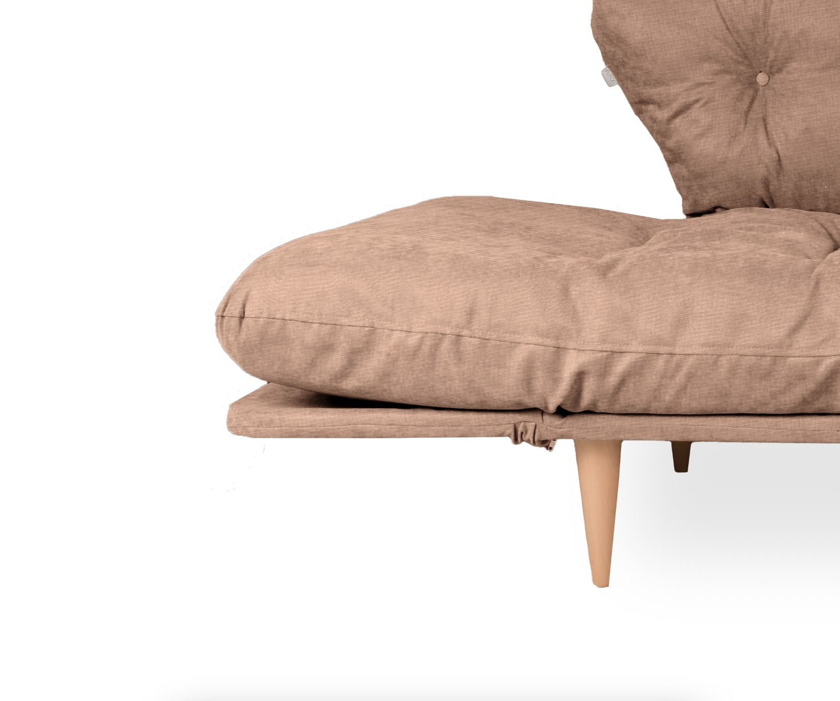 Canapea extensibila, Hanah Home, metal, stofa in, maro deschis, 200x70 cm — imaginea 5