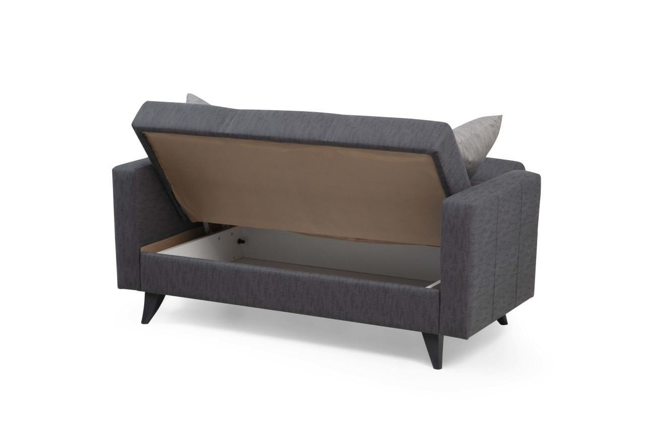 Canapea extensibila, Atelier Del Sofa, cadru metal lemn, gri inchis, 151x86x75 cm — imaginea 2