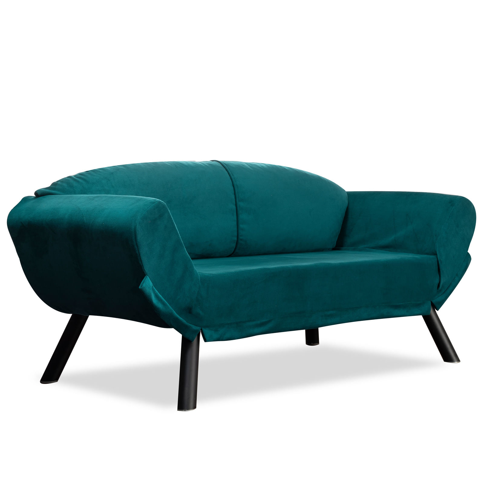 Canapea extensibila, Hanah Home, metal, albastru petrol, 177x87x75 cm — imaginea 2