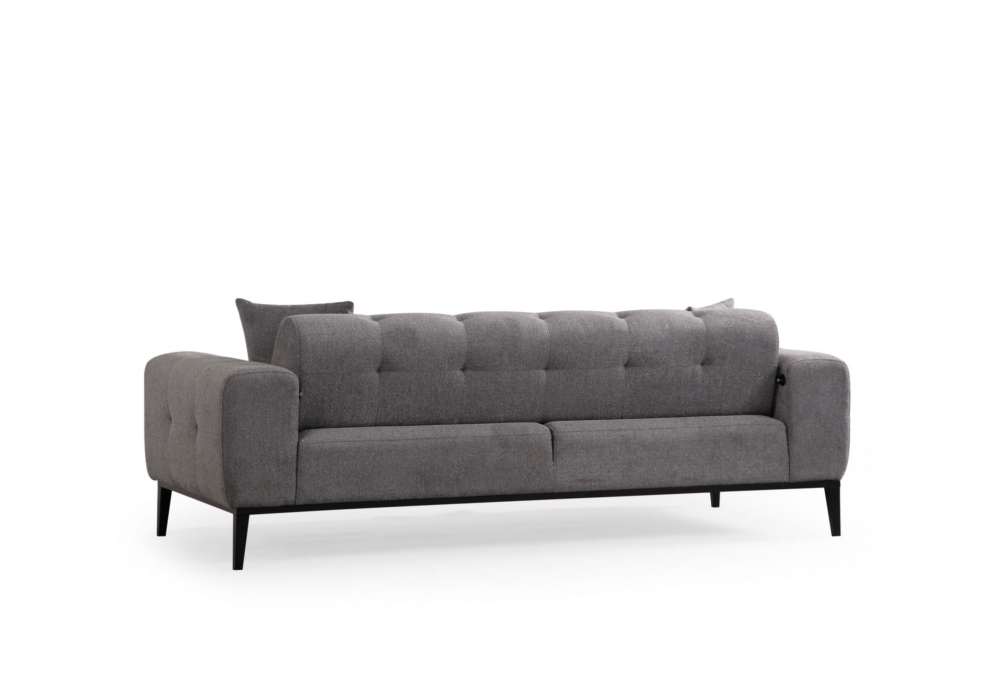 Canapea extensibila 3 locuri, Hanah Home, lemn de fag, gri deschis, 225x92x76 cm — imaginea 6