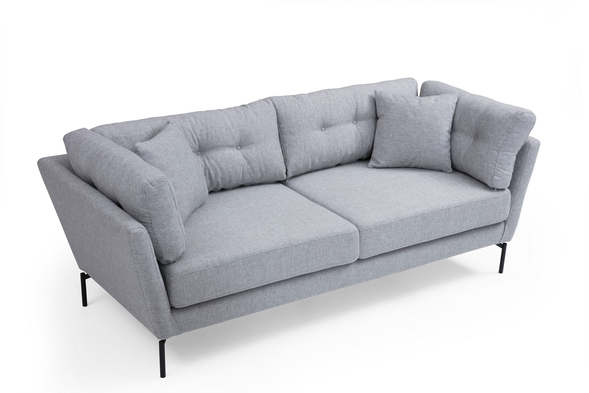 Canapea 3 locuri, Hanah Home, cadru lemn fag si pal, gri, 214x90x84 cm — imaginea 4