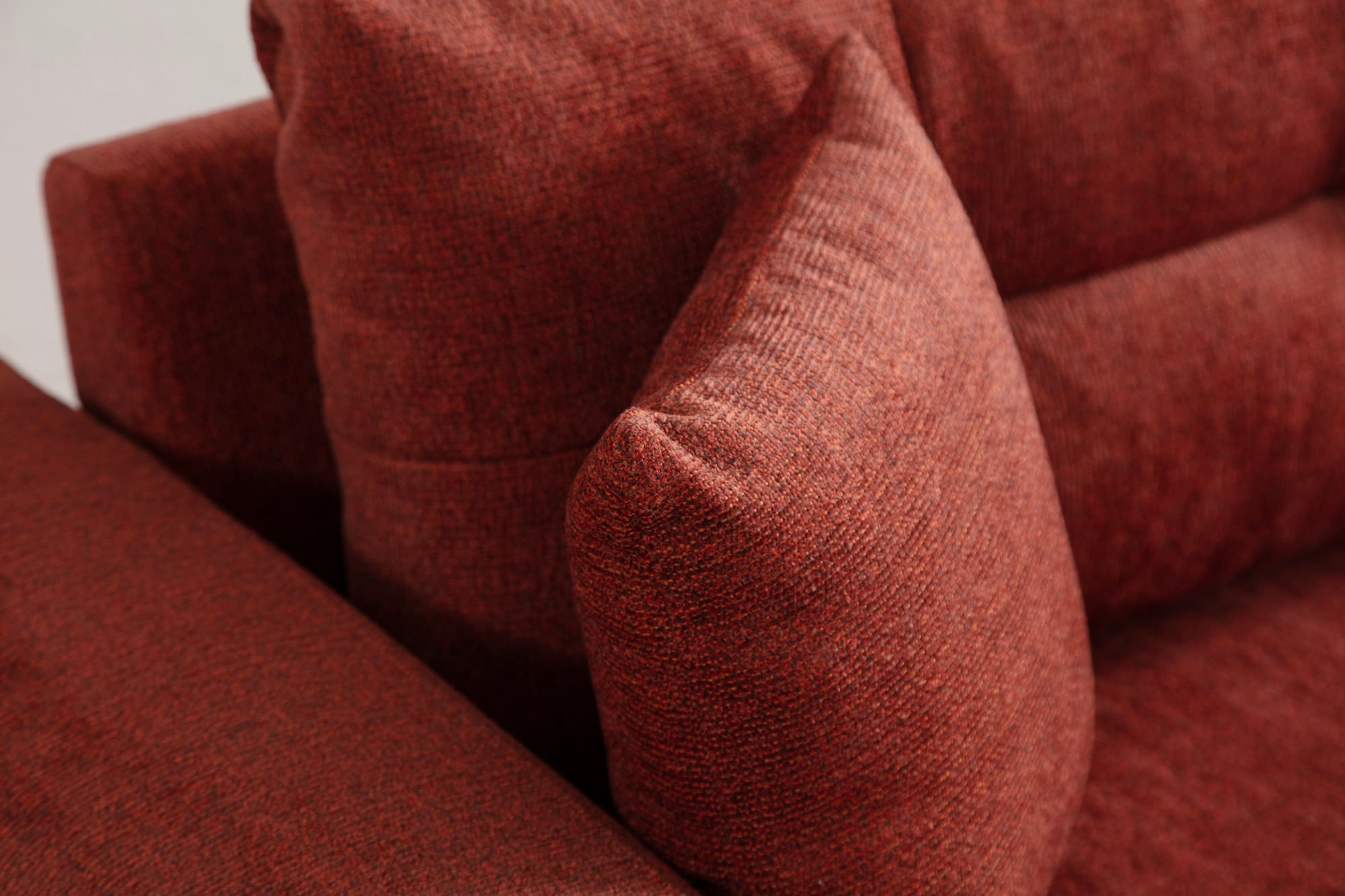 Canapea extensibila 3 locuri, Hanah Home, lemn fag si panouri aglomerate, rosu tigla, 225x92x75 cm — imaginea 2