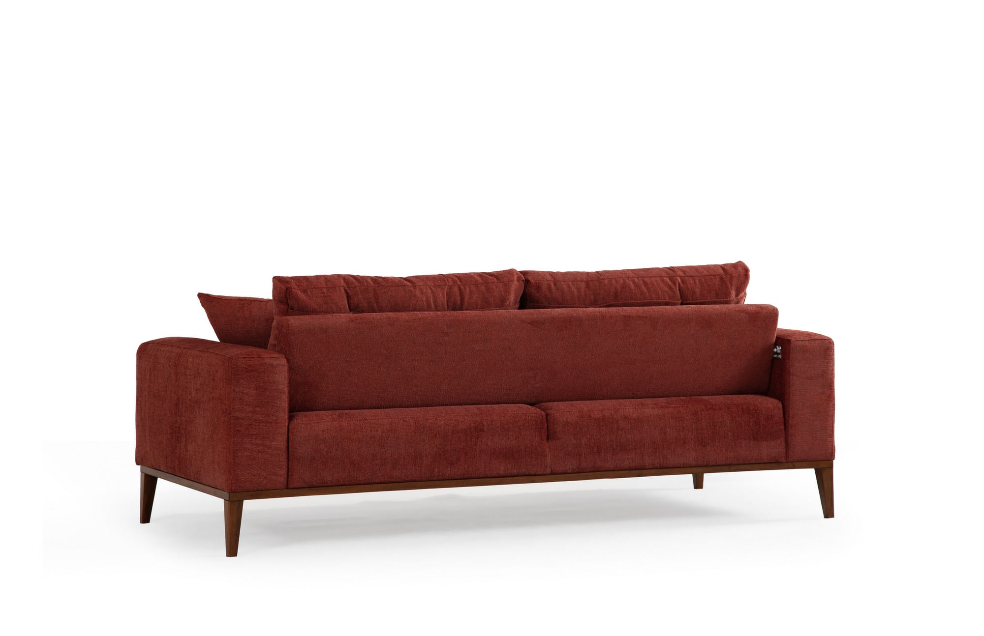 Canapea extensibila 3 locuri, Hanah Home, lemn fag si panouri aglomerate, rosu tigla, 225x92x75 cm — imaginea 4