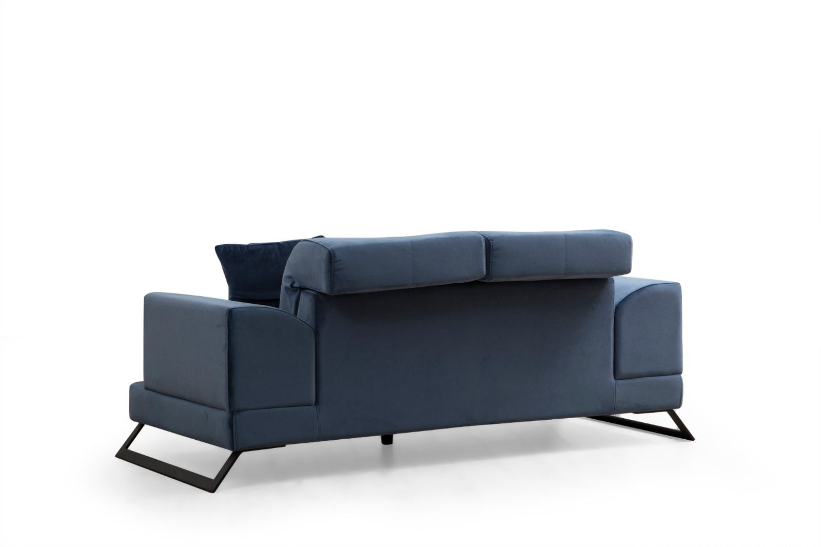 Canapea 2 locuri, Hanah Home, lemn fag si pal, albastru marin, 185x100x92 cm — imaginea 3
