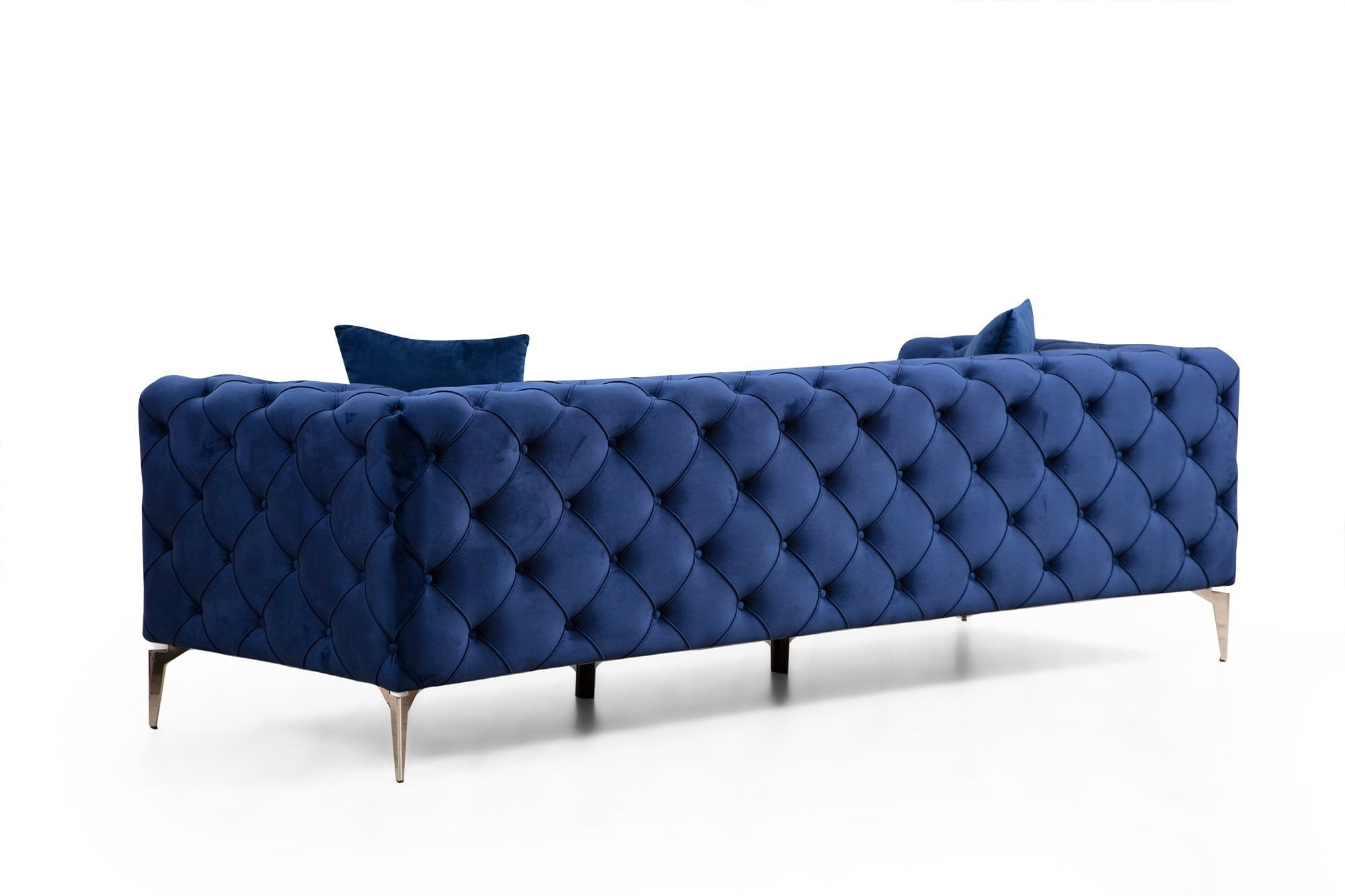 Canapea 3 locuri, Hanah Home, lemn fag si pal, albastru marin, 237x90x70 cm — imaginea 4