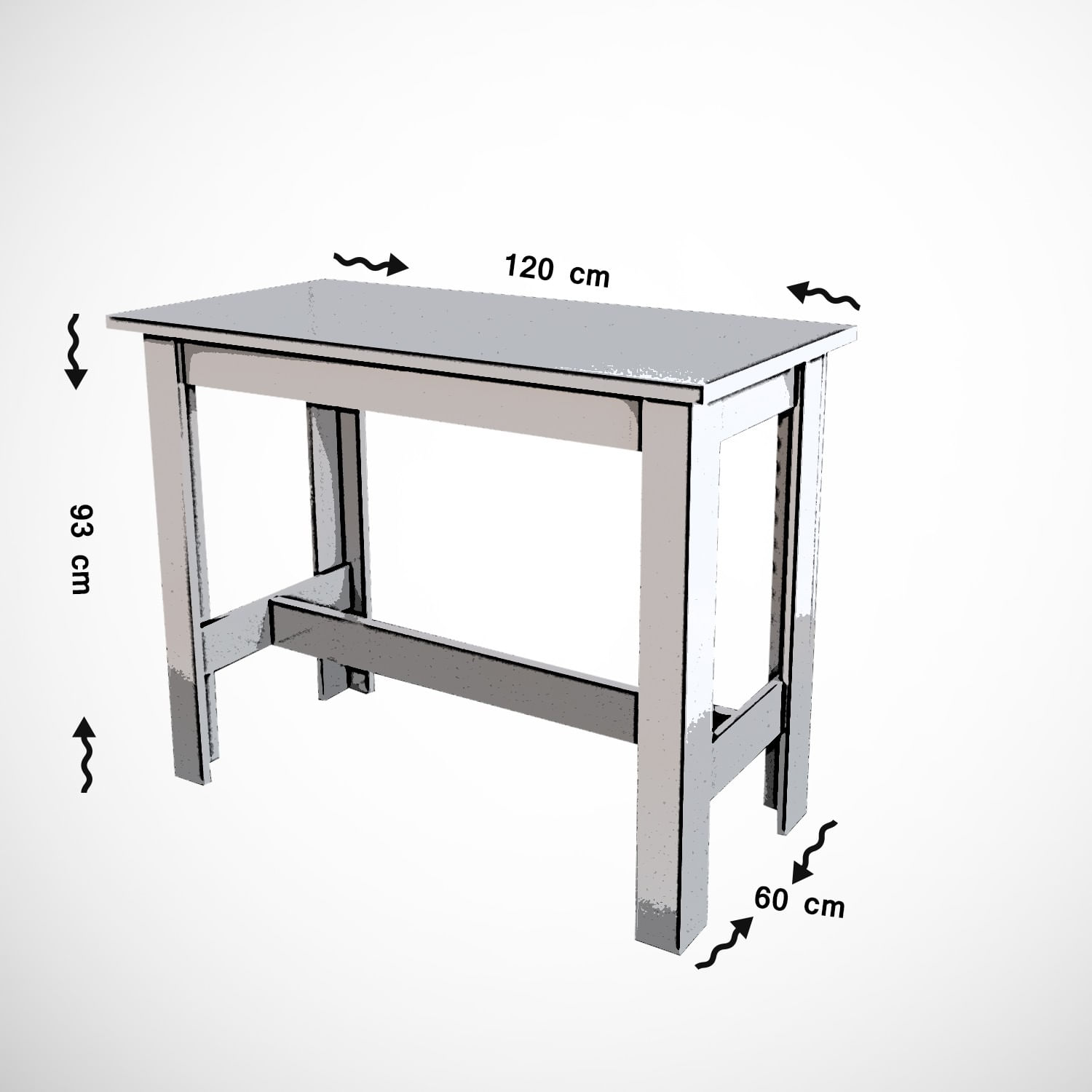 Masa de dining, Hanah Home, pal melaminat, alb, 120x93x60 cm — imaginea 6