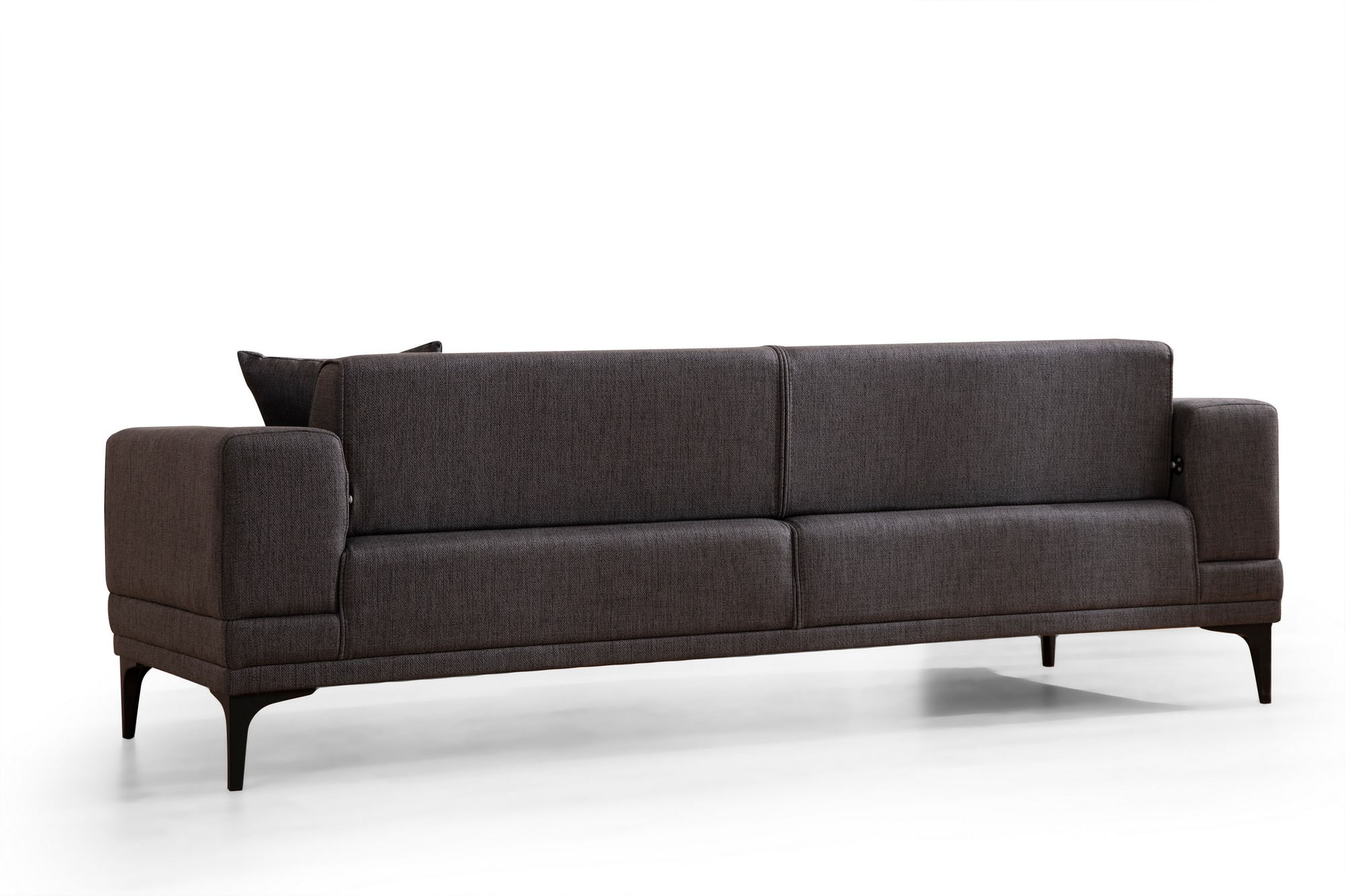 Canapea extensibila 3 locuri, Atelier Del Sofa, lemn fag si PAL, gri inchis, 230x95x77 cm — imaginea 2