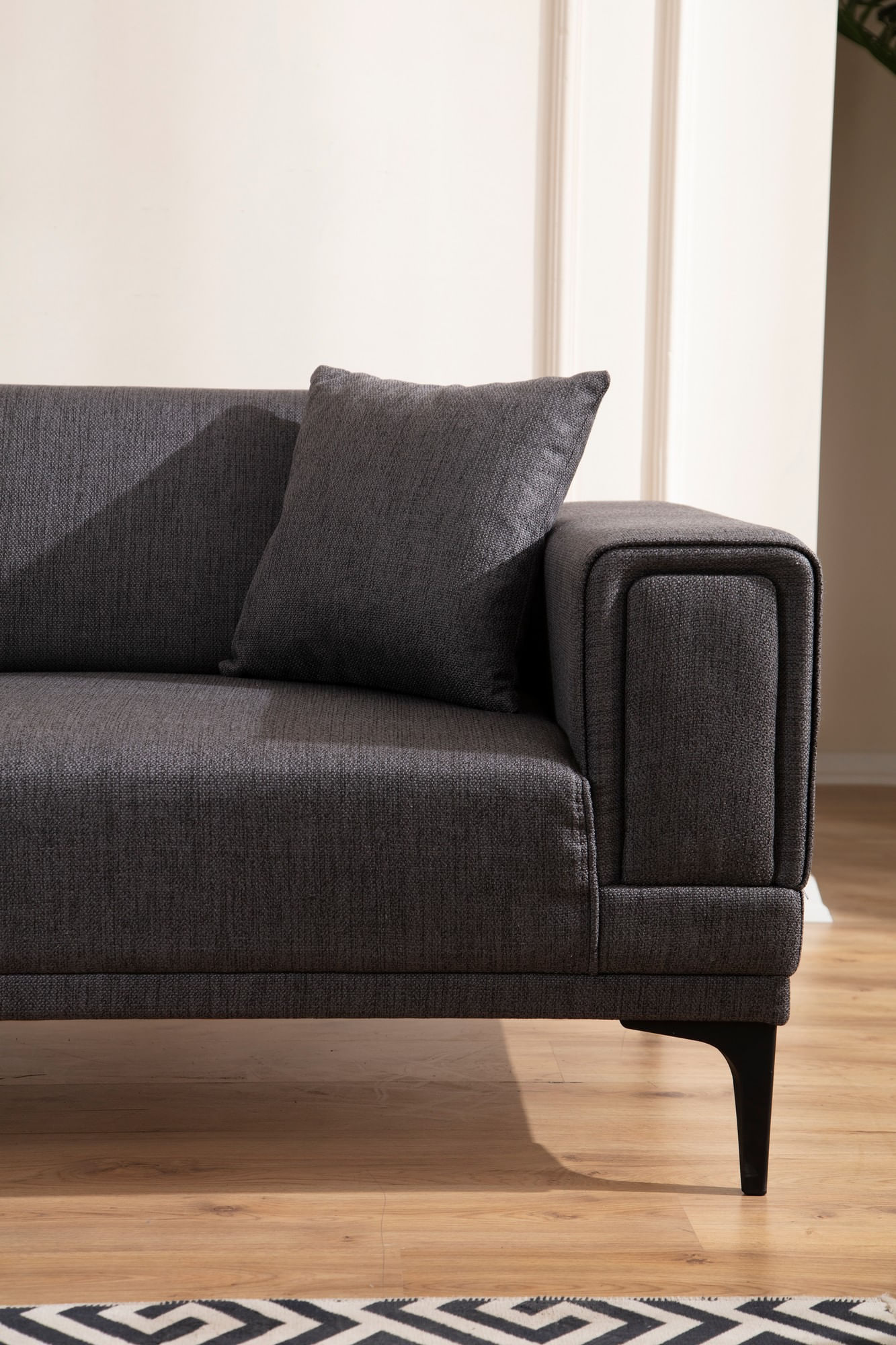 Canapea extensibila 3 locuri, Atelier Del Sofa, lemn fag si PAL, gri inchis, 230x95x77 cm — imaginea 4