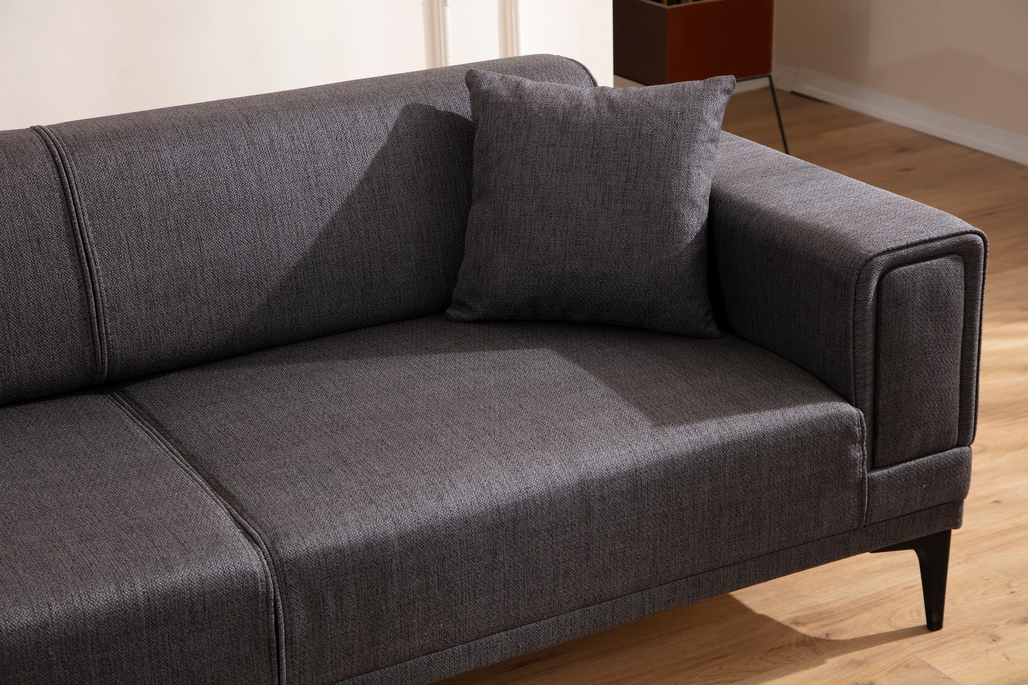 Canapea extensibila 3 locuri, Atelier Del Sofa, lemn fag si PAL, gri inchis, 230x95x77 cm — imaginea 8