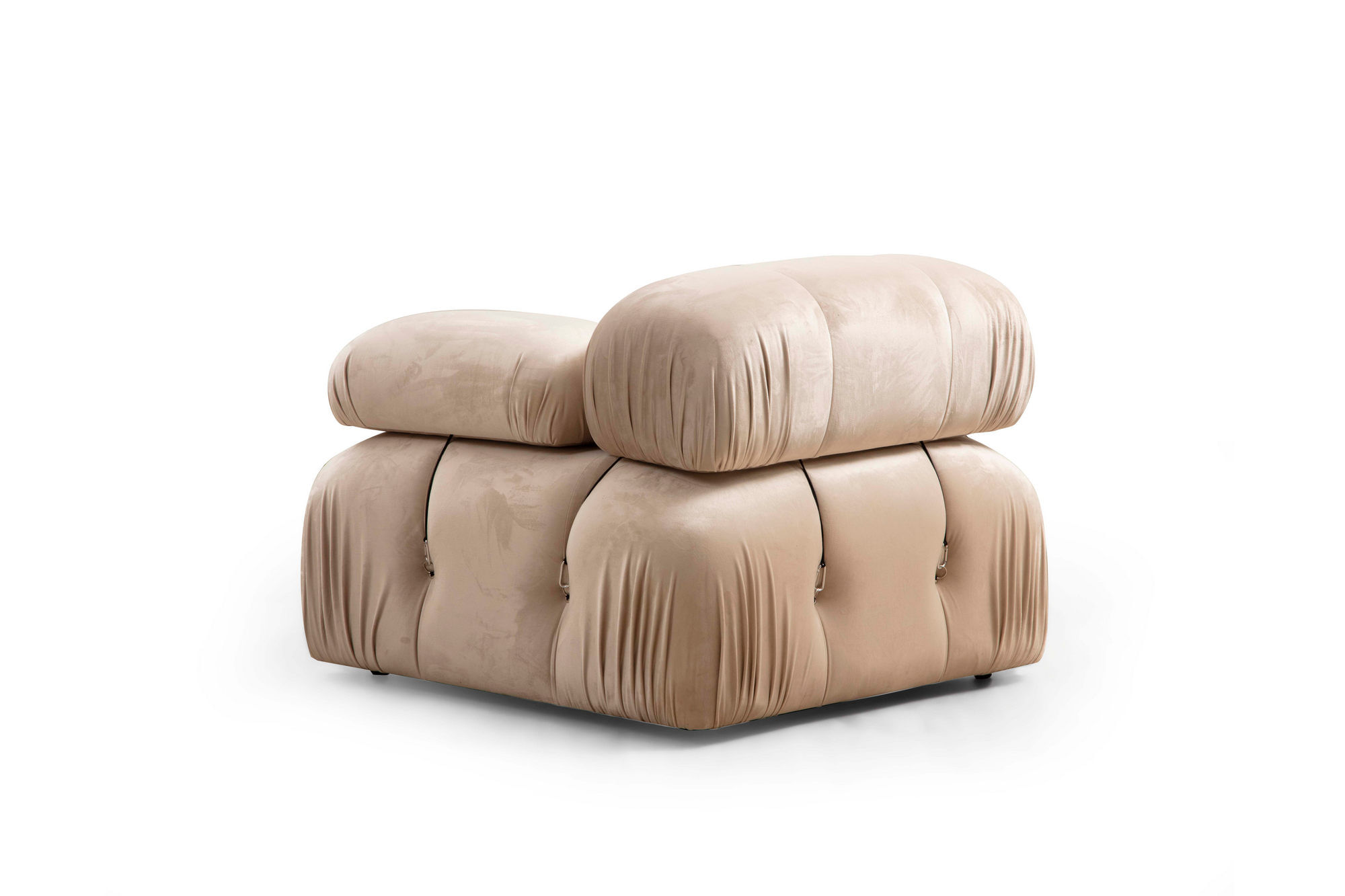Canapea 3 locuri, Hanah Home, catifea, crem, 288x95x75 cm — imaginea 2