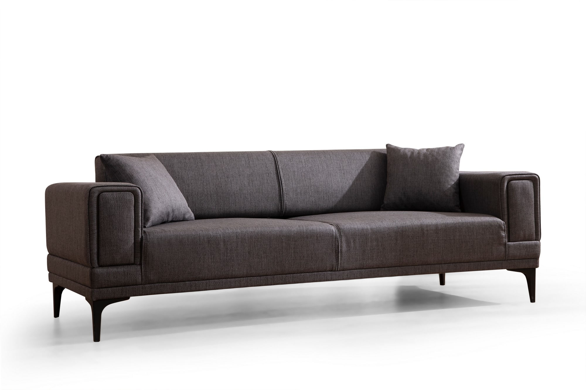 Canapea extensibila 3 locuri, Atelier Del Sofa, lemn fag si PAL, gri inchis, 230x95x77 cm — imaginea 10