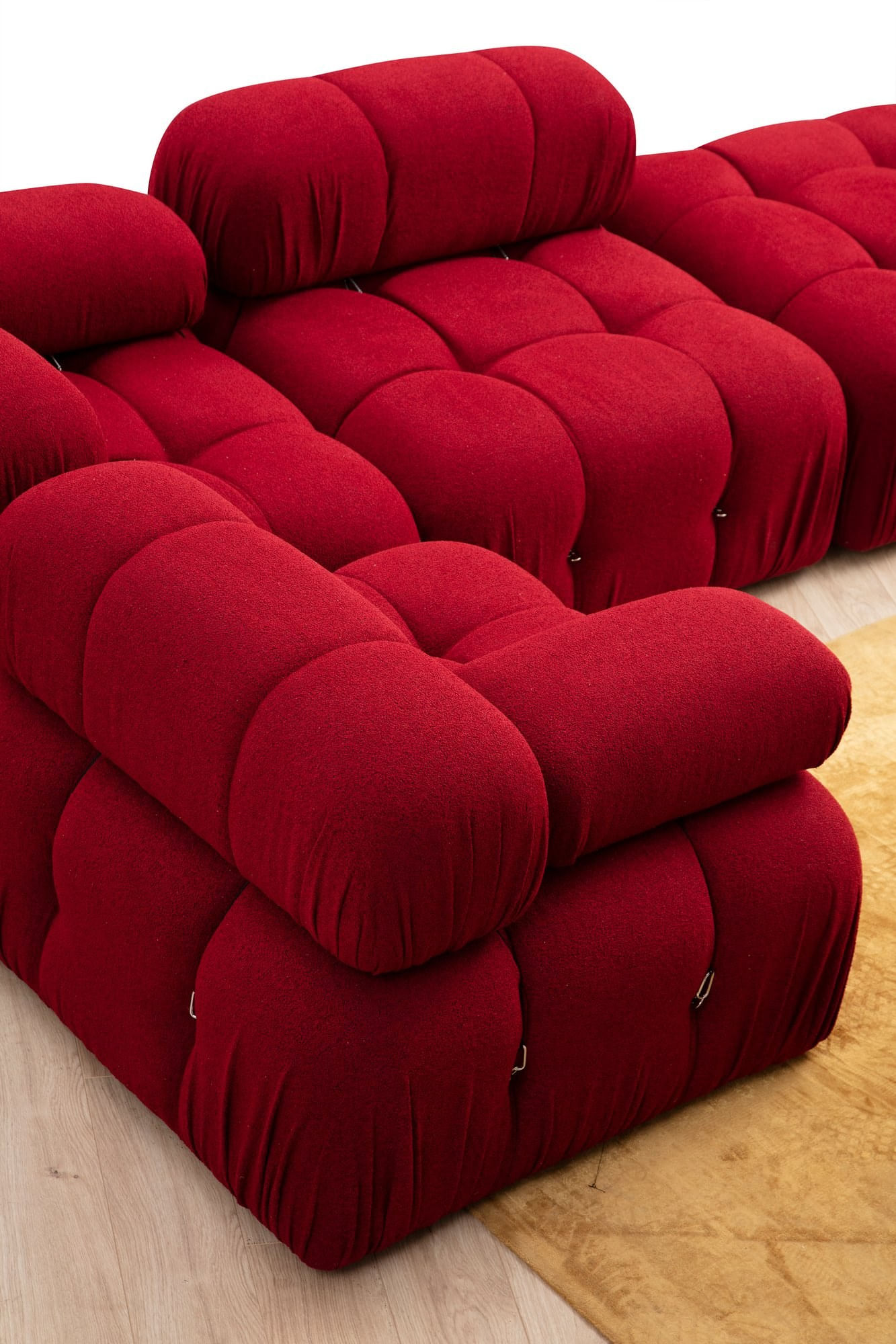 Canapea 1 loc, Hanah Home, lemn fag si pal, rosu, 95x95x75 cm — imaginea 12