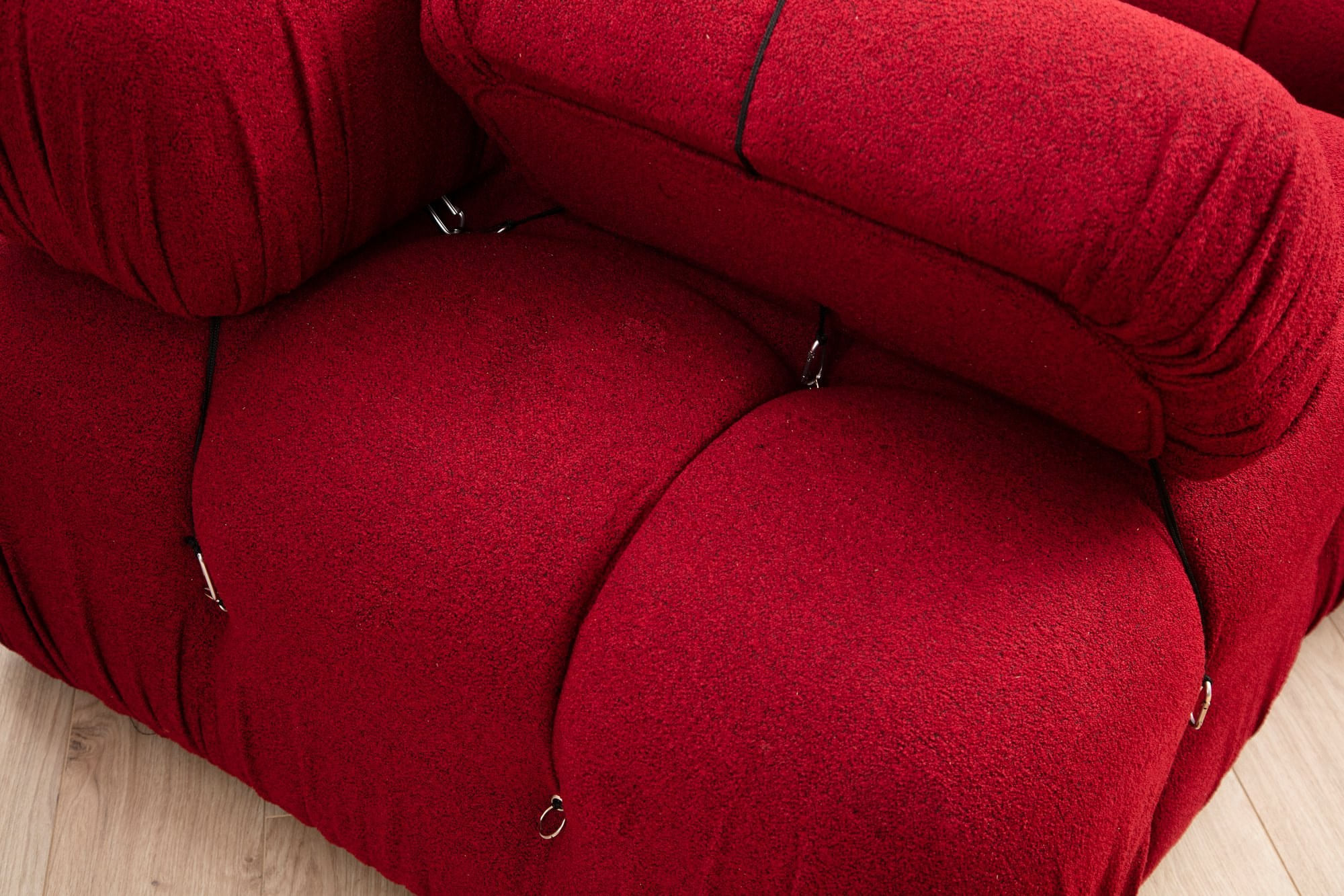 Canapea 1 loc, Hanah Home, lemn fag si pal, rosu, 95x95x75 cm — imaginea 13