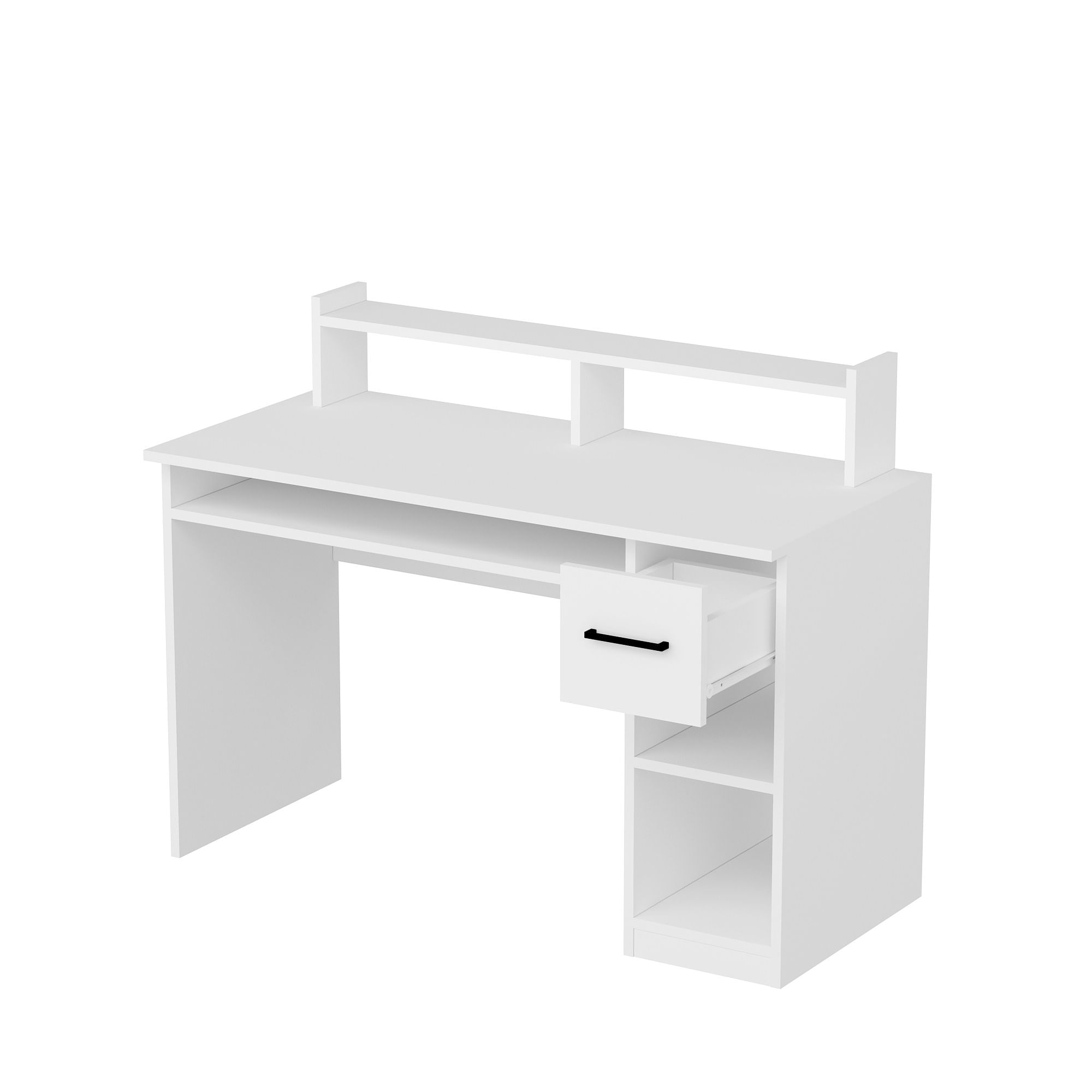Birou de studiu, Hanah Home, pal melaminat, alb, 99.3x120x55 cm — imaginea 6