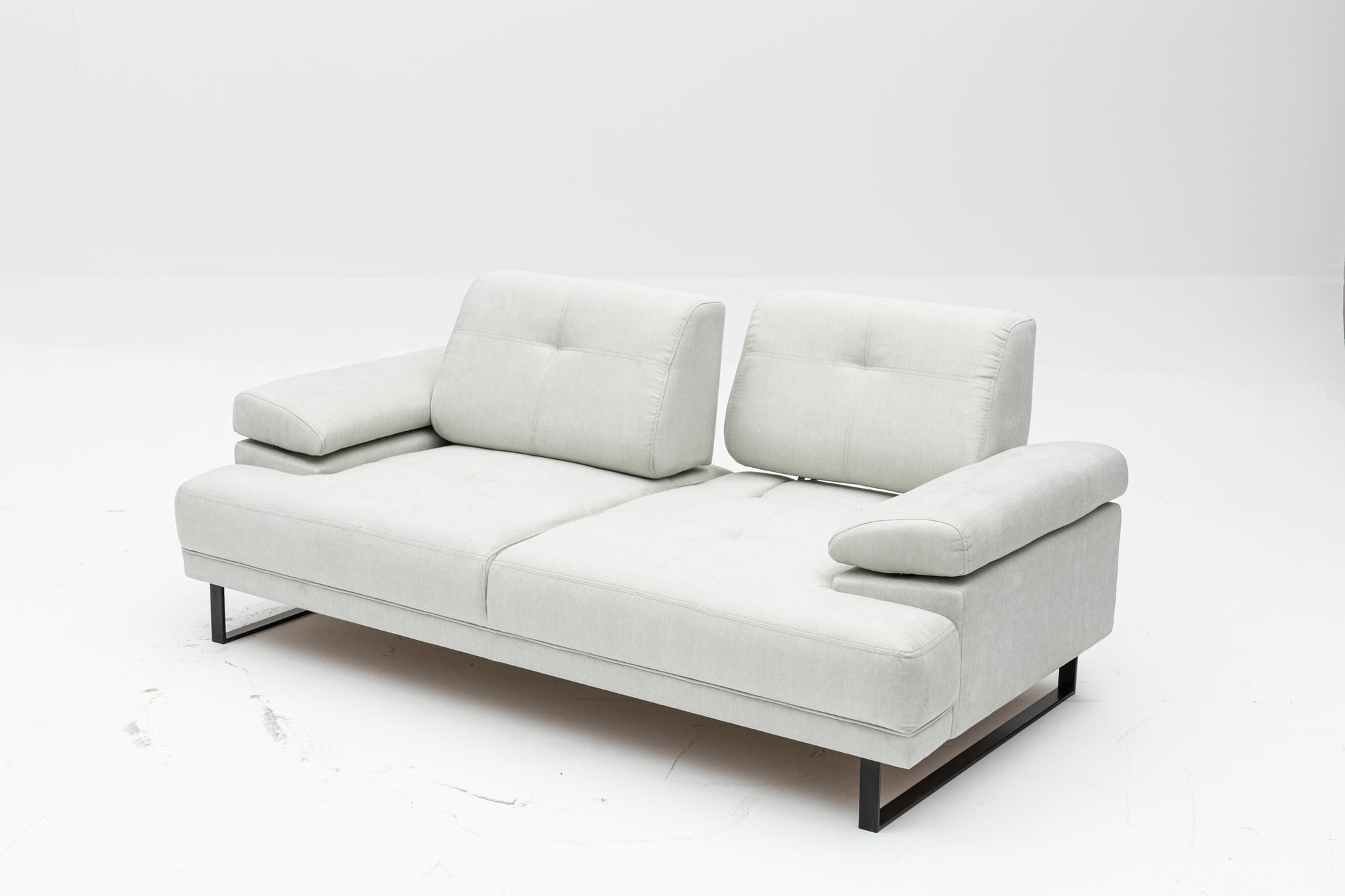 Canapea extensibila, Hanah Home, lemn de fag si PAL, alb, 199x99x83 cm