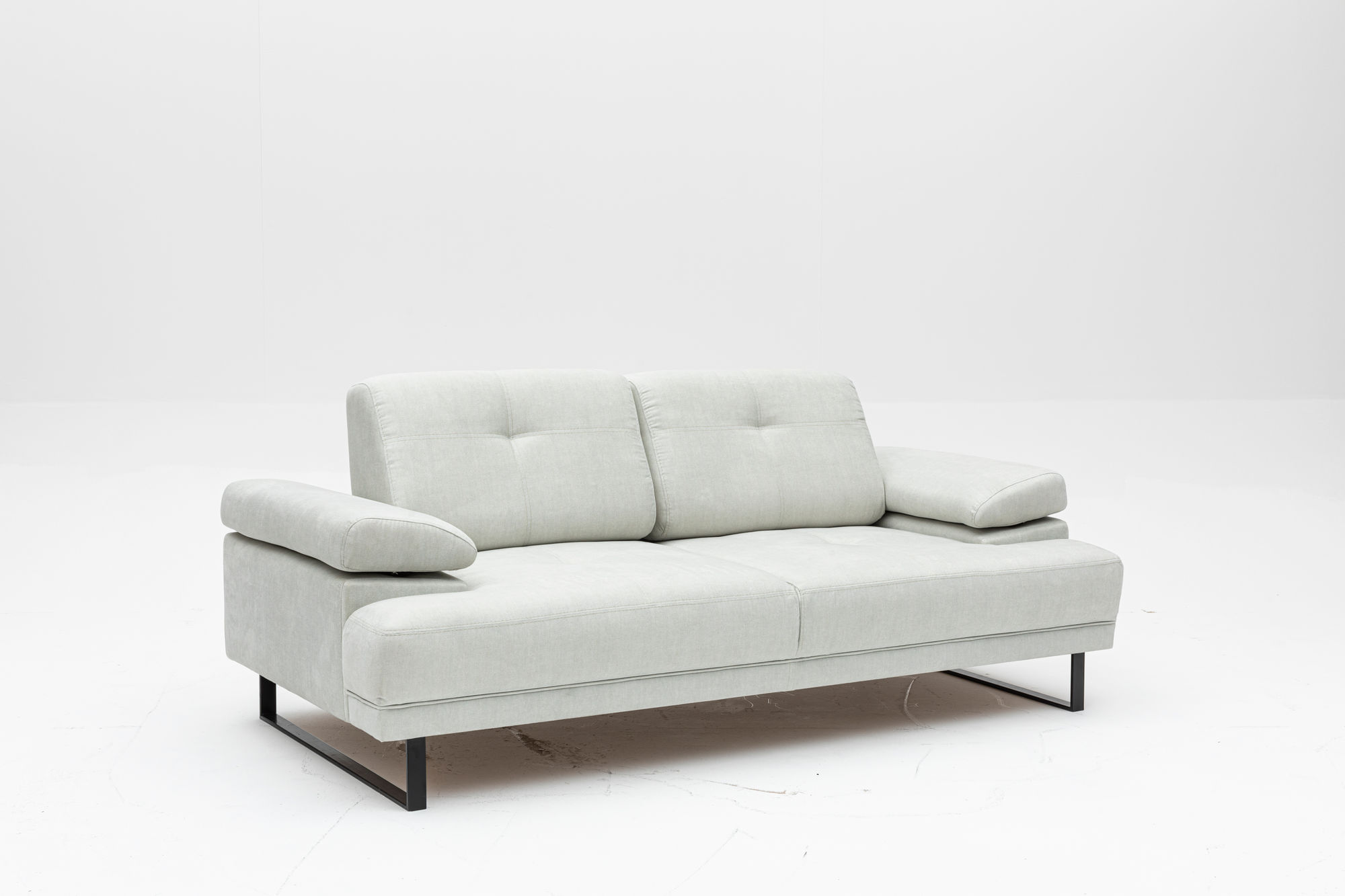 Canapea extensibila, Hanah Home, lemn de fag si PAL, alb, 199x99x83 cm — imaginea 3