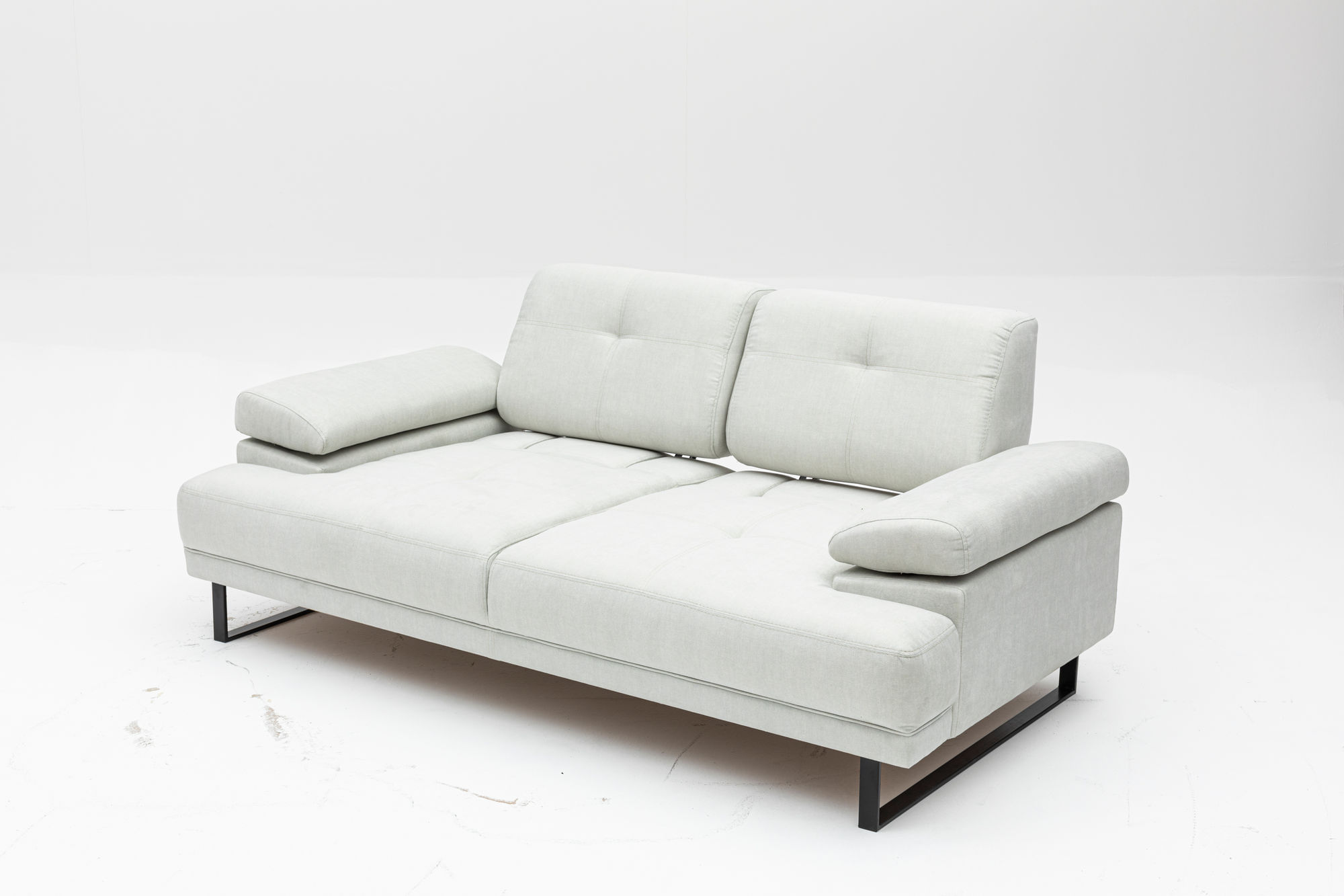 Canapea extensibila, Hanah Home, lemn de fag si PAL, alb, 199x99x83 cm — imaginea 5