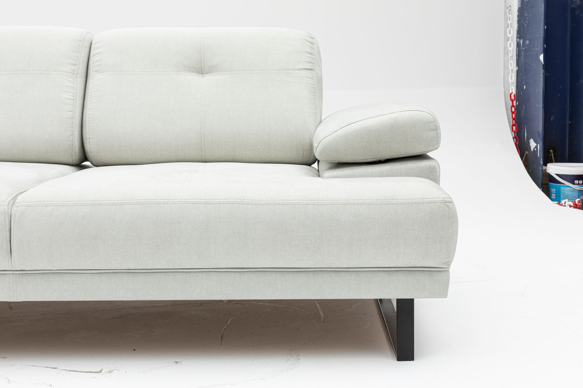 Canapea extensibila, Hanah Home, lemn de fag si PAL, alb, 199x99x83 cm — imaginea 6