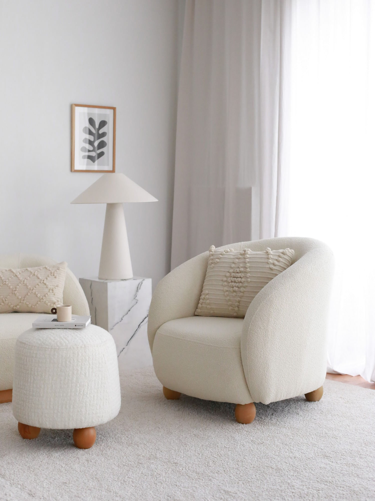 Fotoliu, Atelier Del Sofa, teddy, alb, 82x80x77 cm — imaginea 5