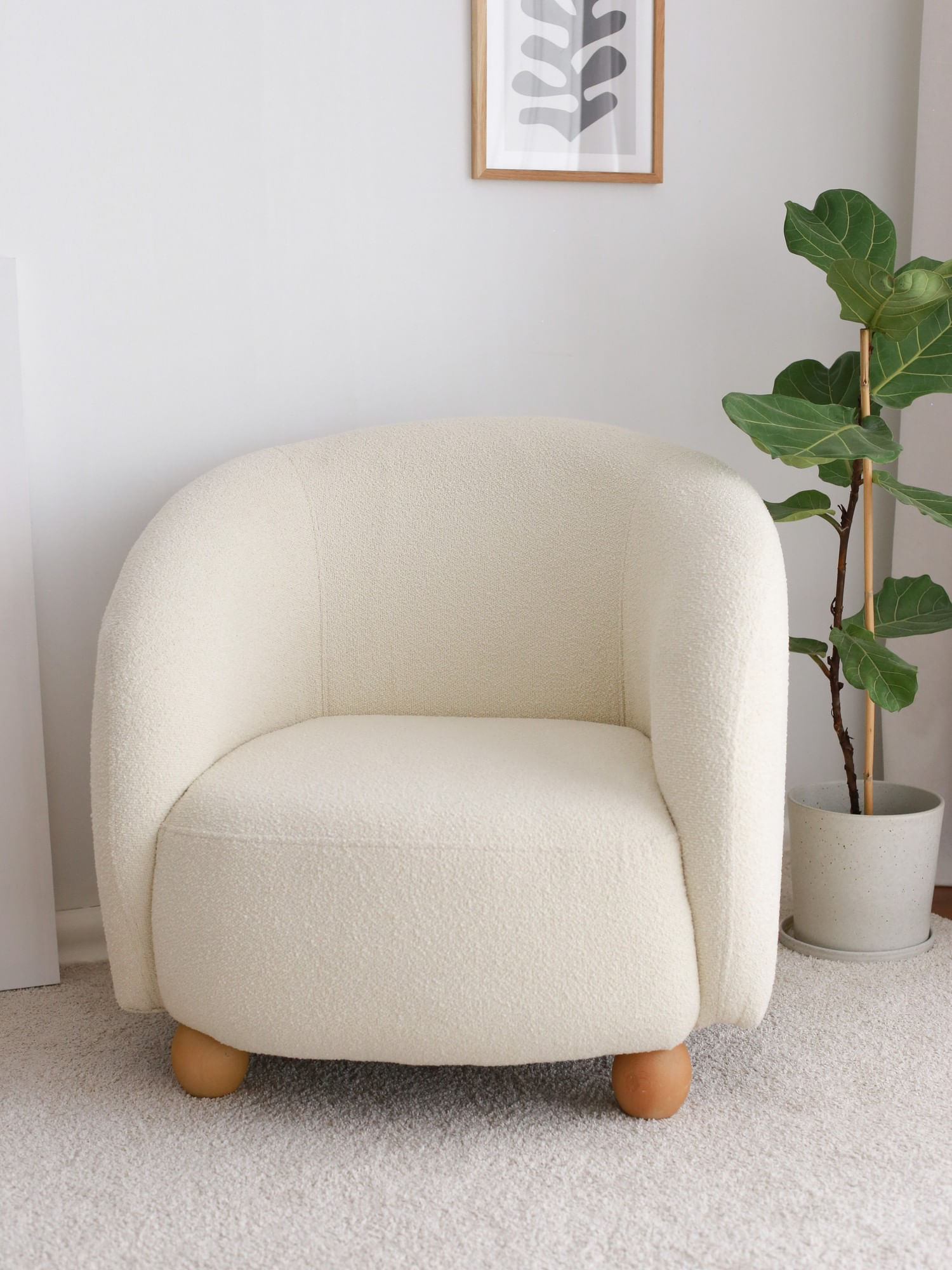 Fotoliu, Atelier Del Sofa, teddy, alb, 82x80x77 cm — imaginea 6
