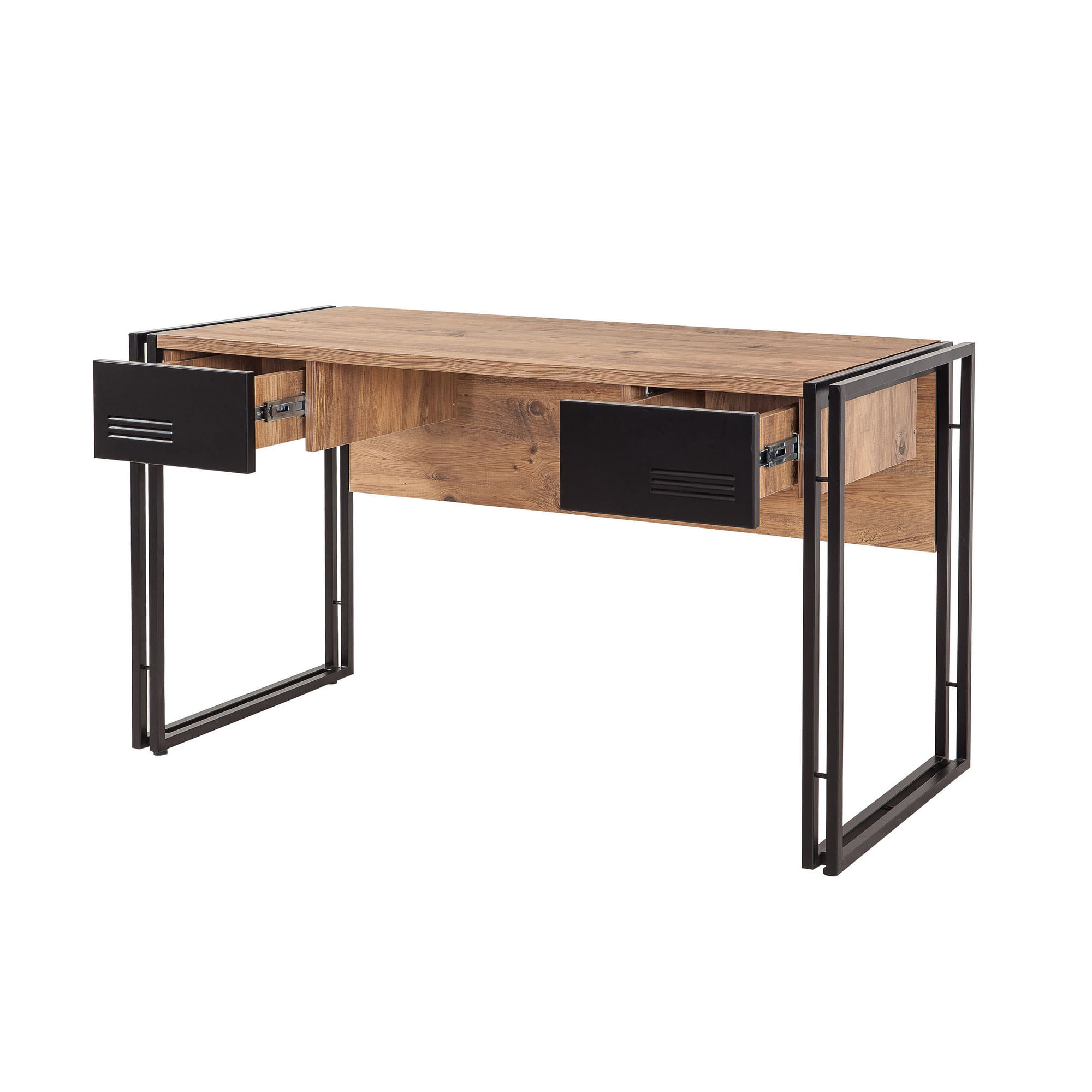 Birou, Hanah Home, pal melaminat, pin atlantic si negru, 139x60x75 cm — imaginea 2