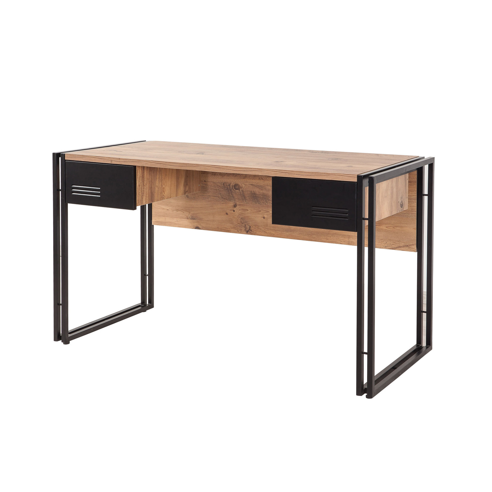 Birou, Hanah Home, pal melaminat, pin atlantic si negru, 139x60x75 cm — imaginea 7
