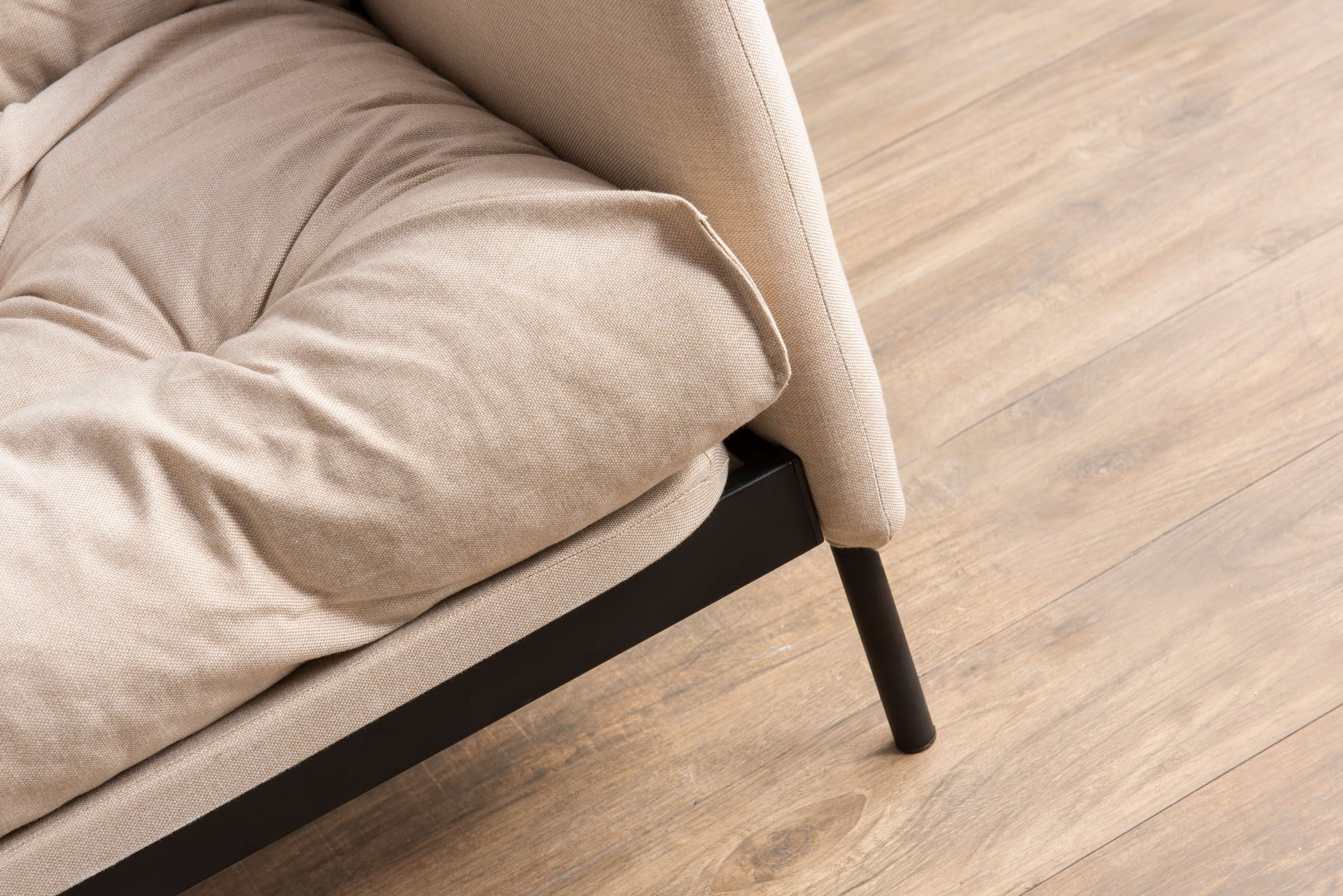 Canapea extensibila, Atelier Del Sofa, metal si in, crem, 200x92x82 cm — imaginea 4