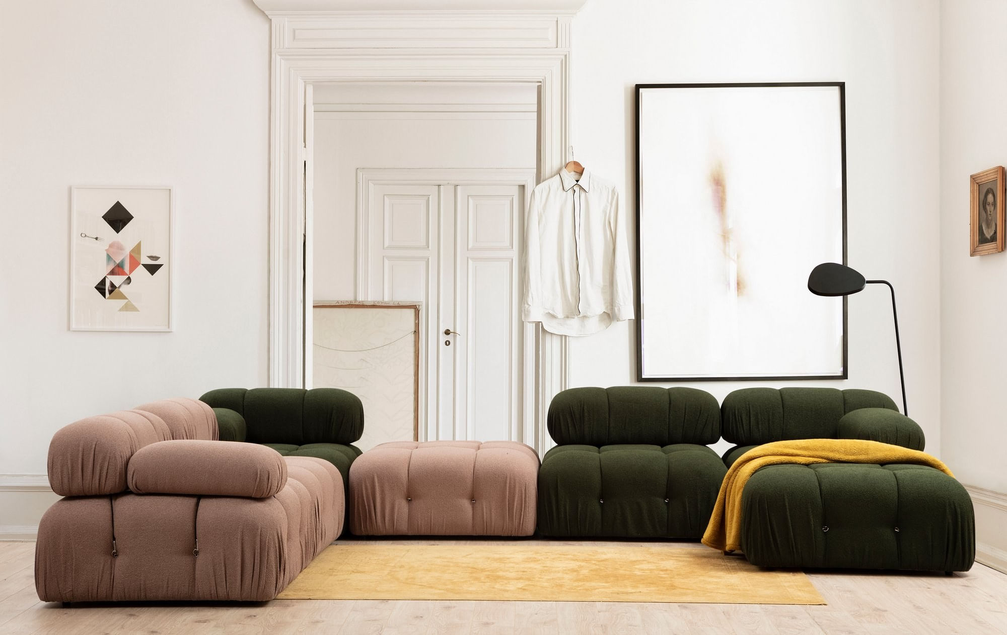 Canapea 1 loc, Hanah Home, lemn de fag si pal, verde, 95x95x75 cm — imaginea 2