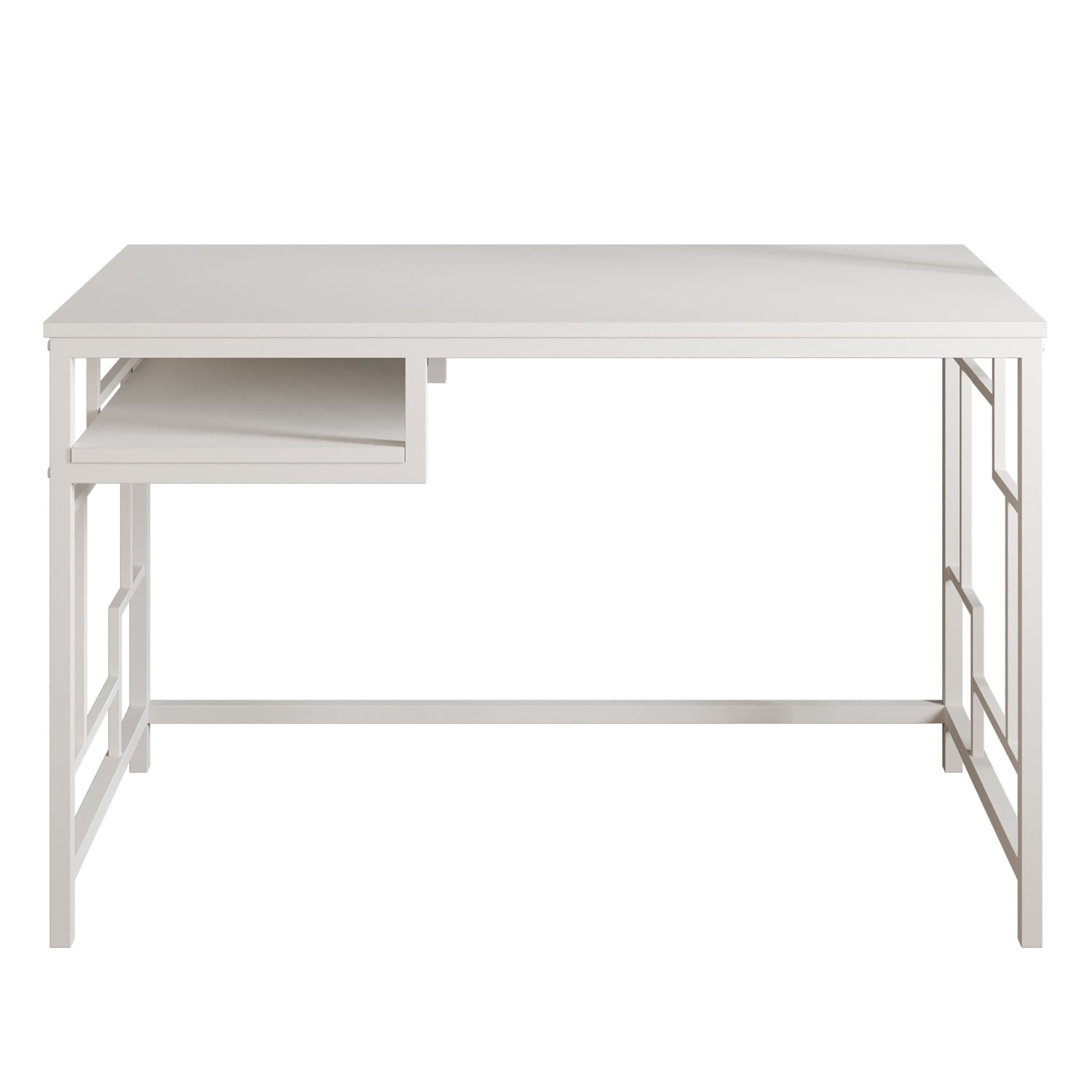 Birou de studiu, Hanah Home, panou din particule acoperit cu melamina, alb, 120x60x75 cm