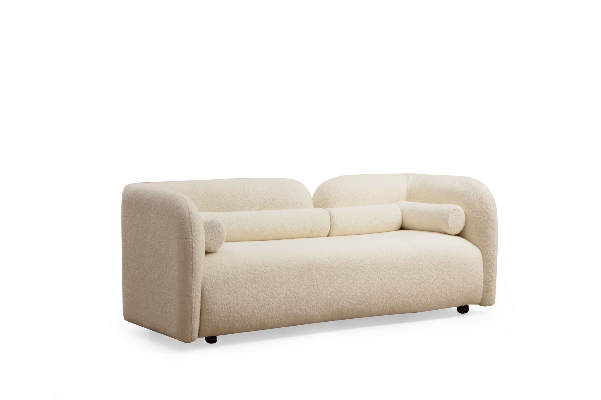 Canapea 2 locuri, Atelier Del Sofa, material textil crem, 190x74x90 cm, picioare lemn nuc — imaginea 2