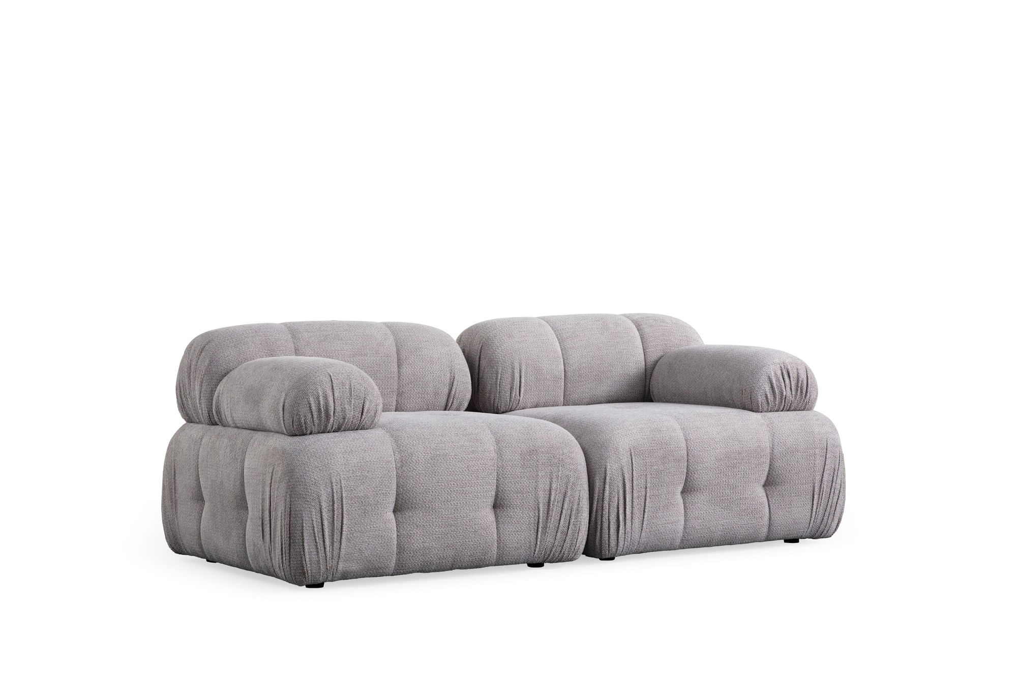 Canapea 2 locuri, Atelier Del Sofa, lemn fag si pal, gri deschis, 190x95x75 cm — imaginea 7