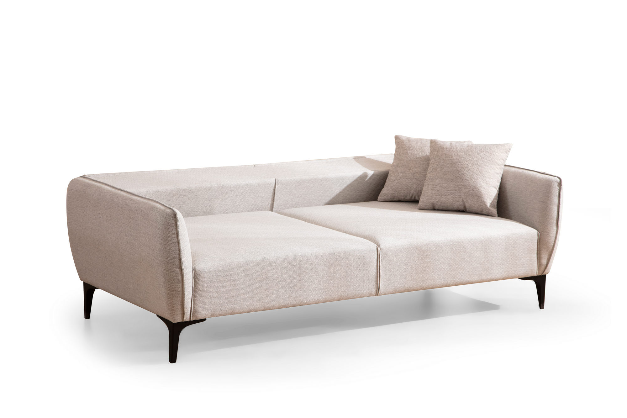 Canapea 3 locuri, Hanah Home, lemn fag si pal, alb crem, 220x95x67 cm — imaginea 8