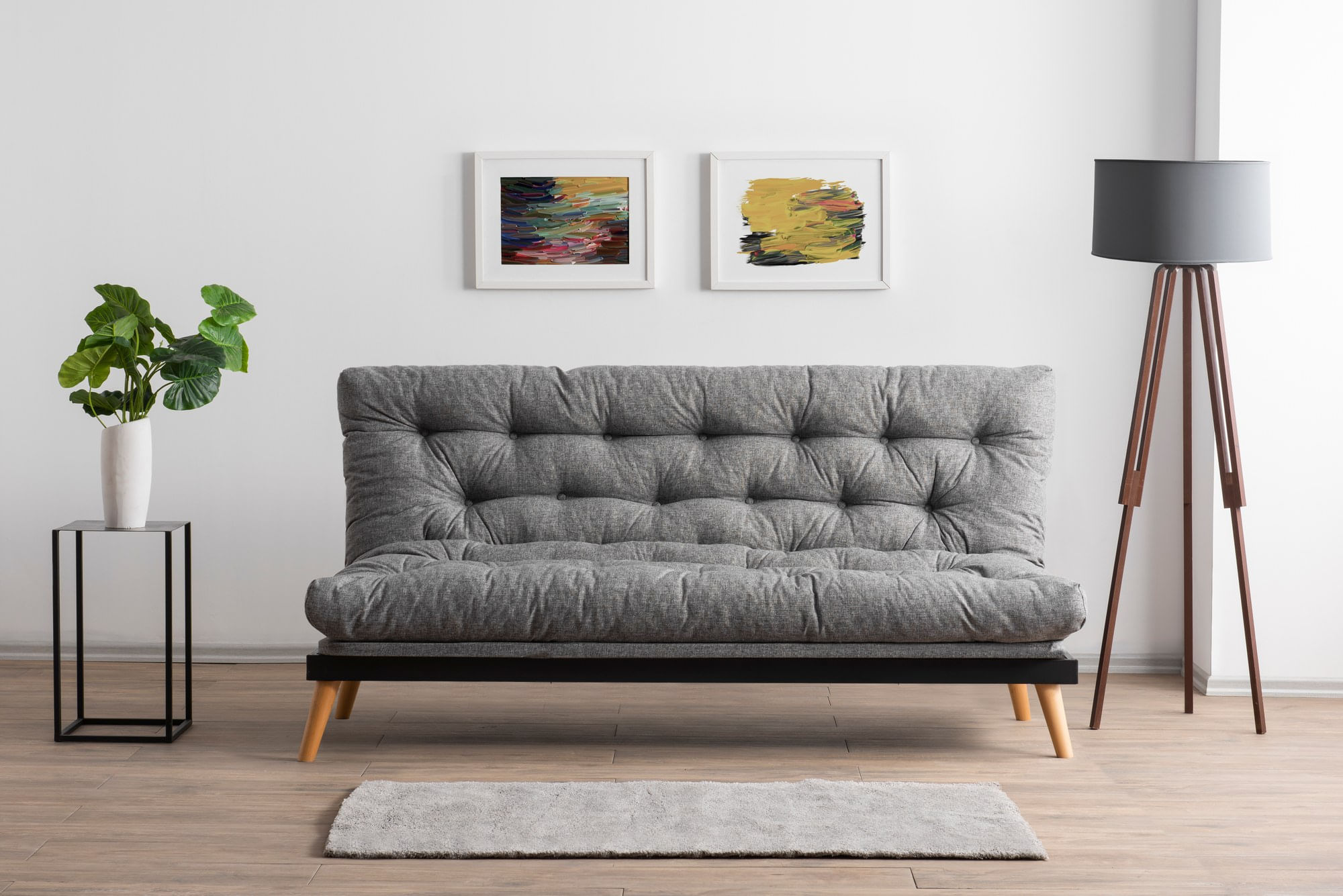 Canapea extensibila, Atelier Del Sofa, stofa in, gri deschis, 185x82x92 cm — imaginea 2