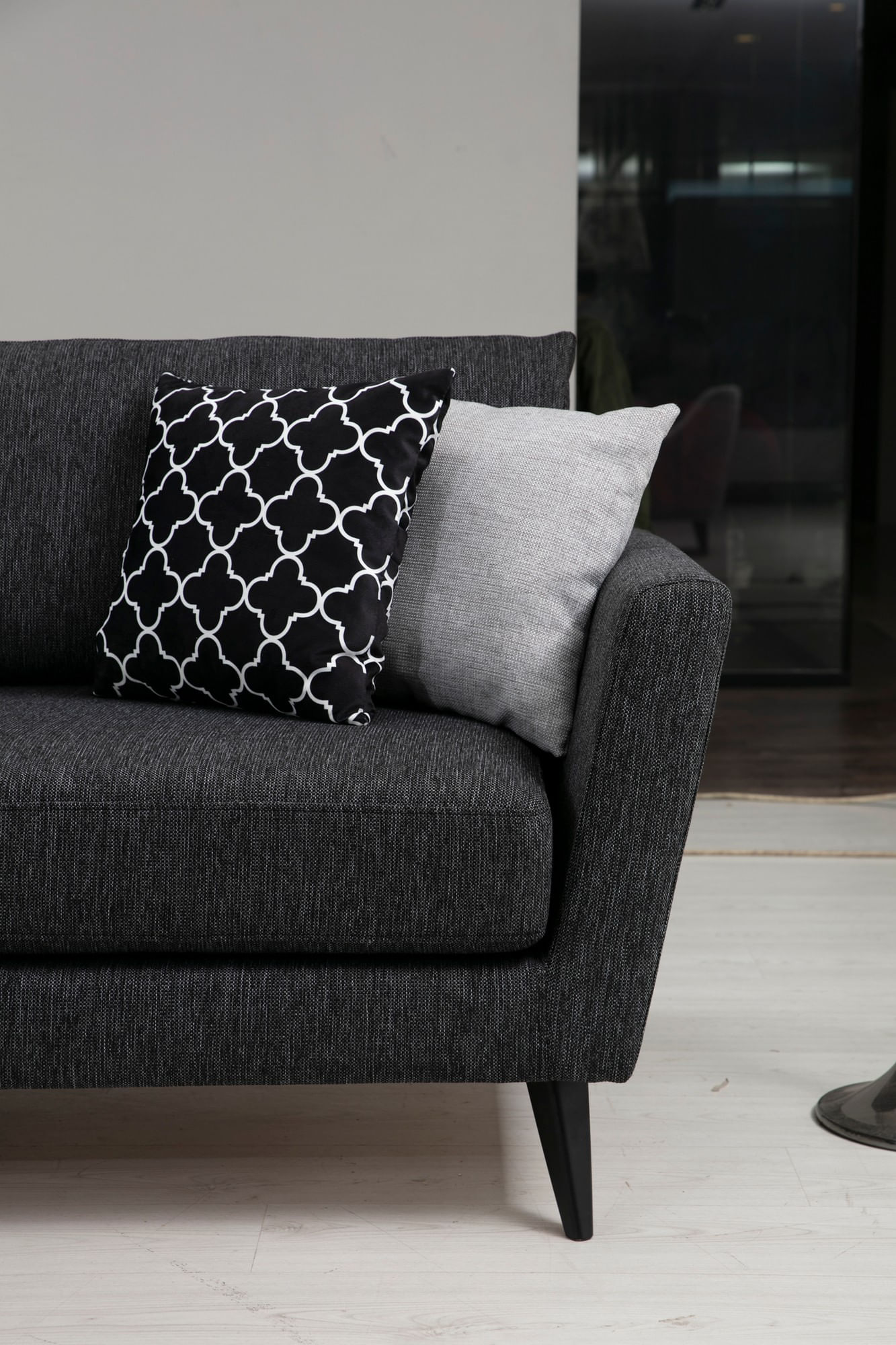 Canapea 3 locuri, Atelier Del Sofa, lemn fag si pal, gri inchis, 215x94x88 cm — imaginea 3